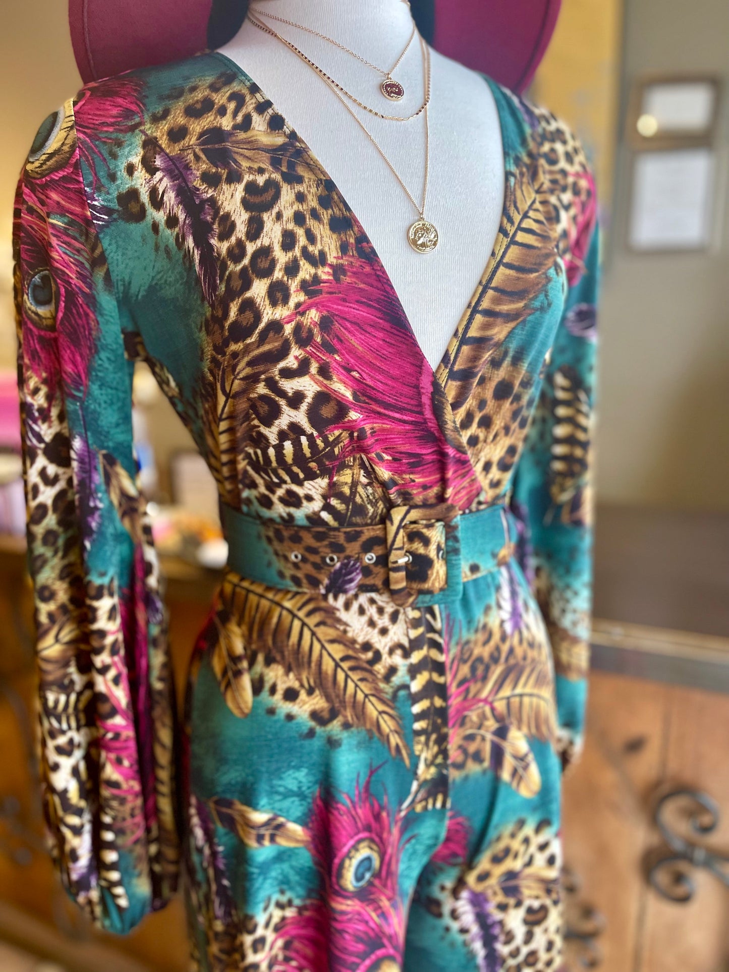 Bulgari Print Deep V Neck Jumpsuit
