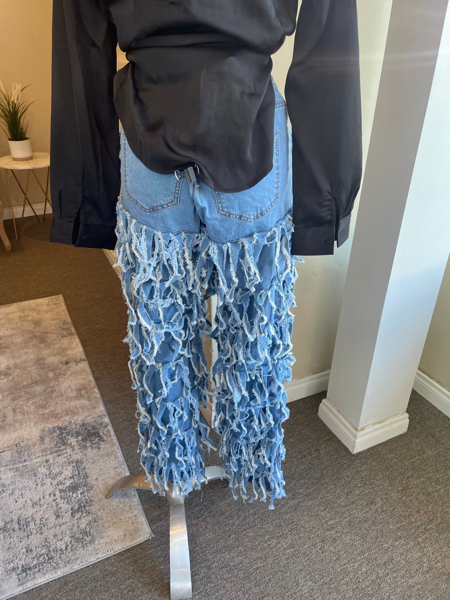 Multi Layer Fringe Jeans
