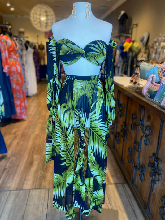 Bra Top Long Skirt Swim Set