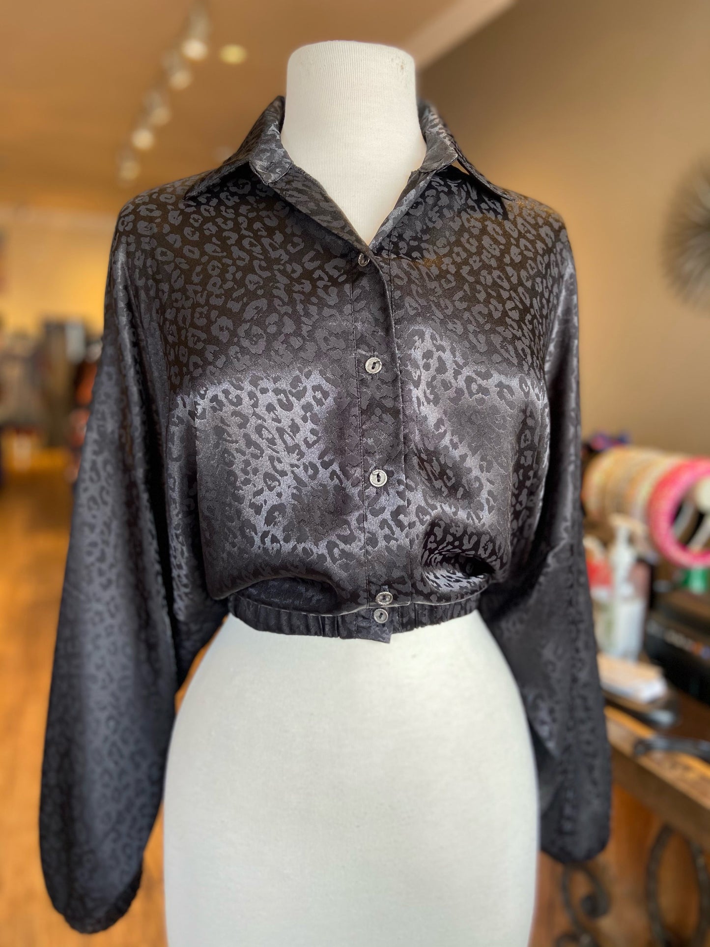 Satin Animal Print Top