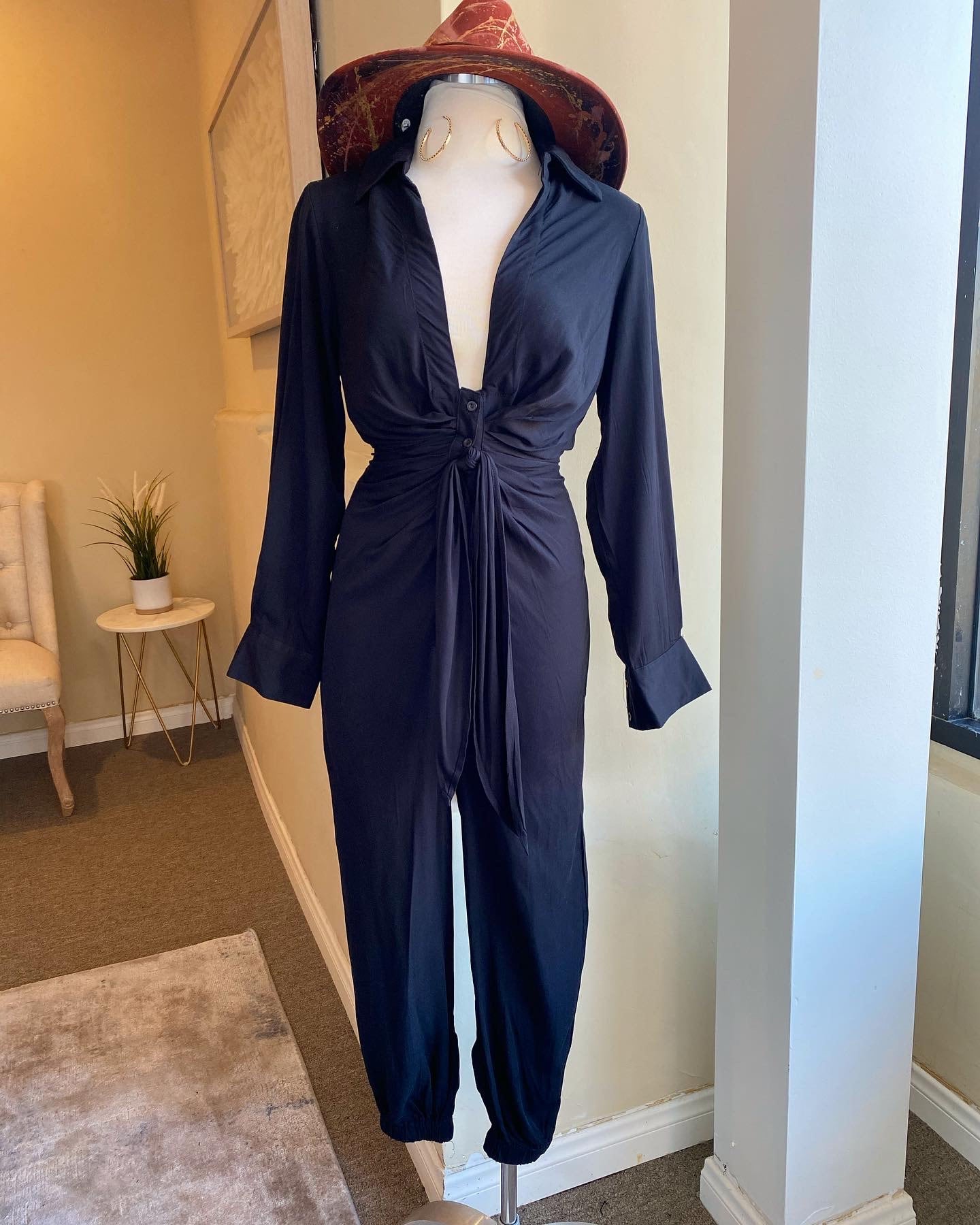 Ruched Waist Jumpsuit