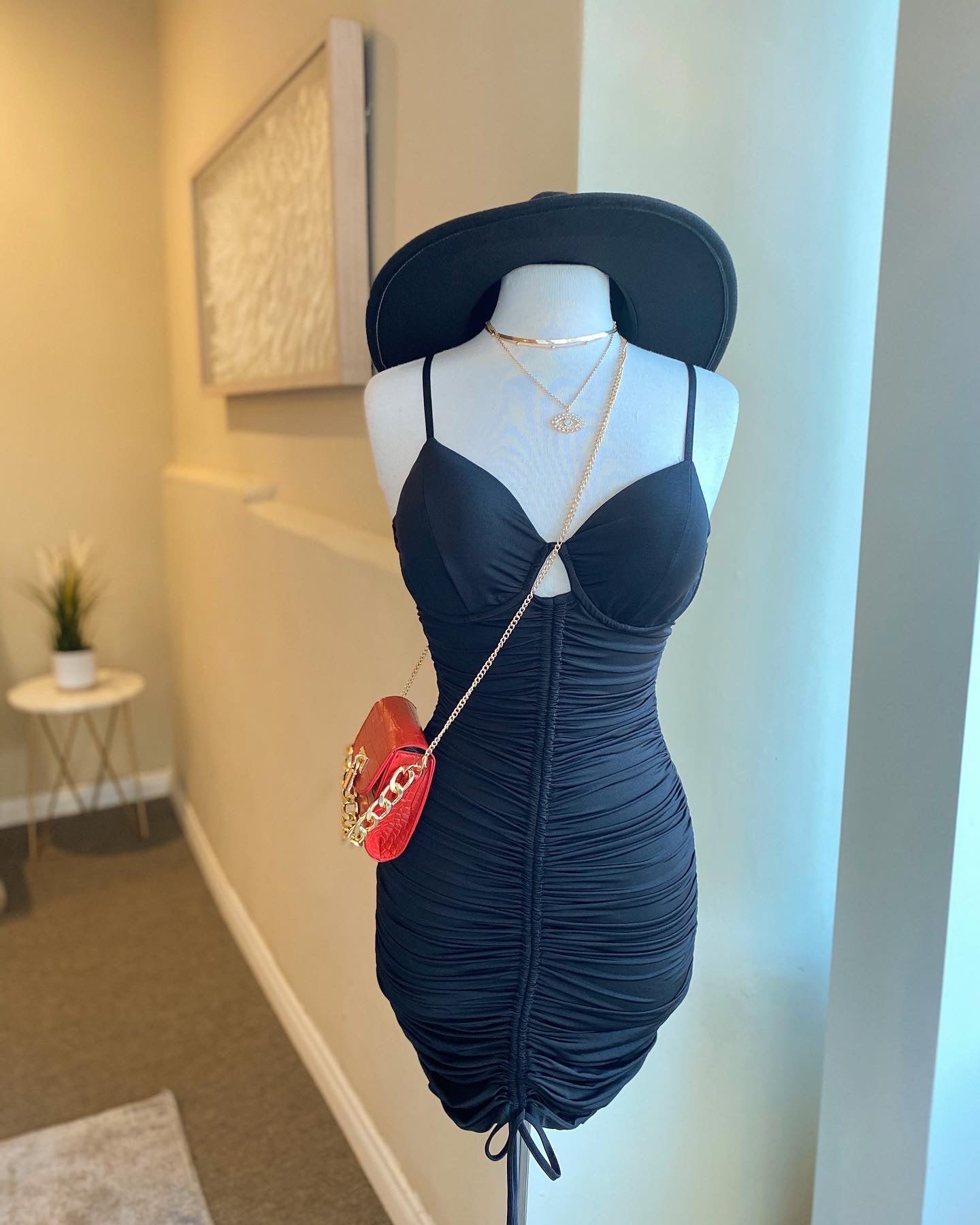 V Wire Bustier Dress