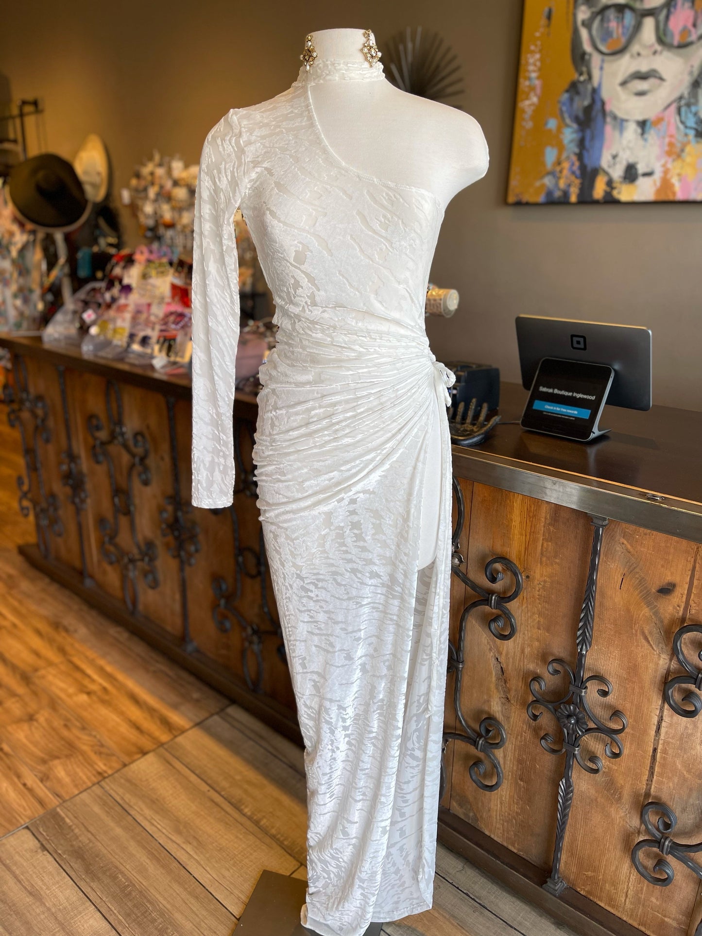 One Sleeve Open One Side Dress