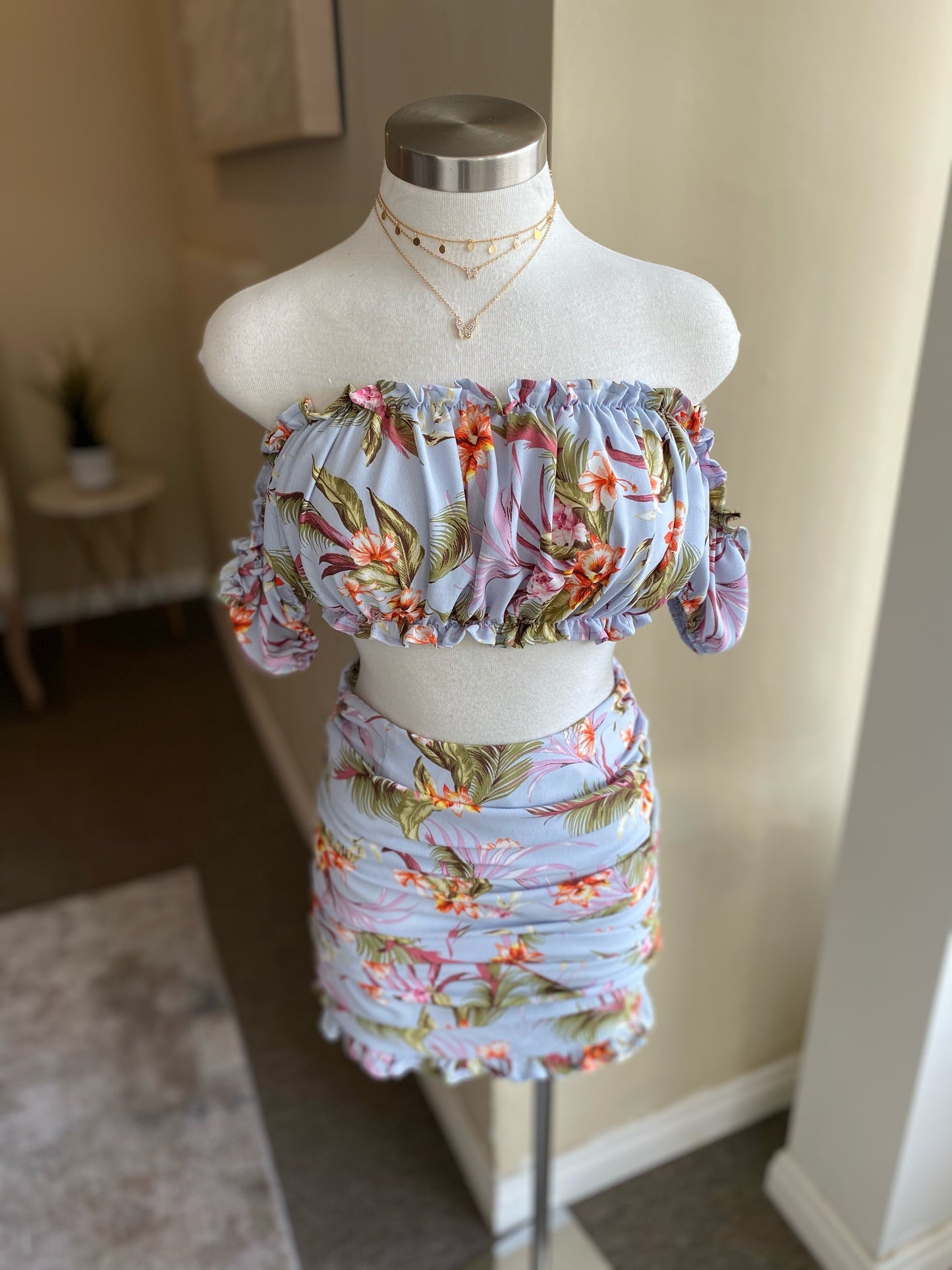 Floral Scrunge Skirt Set FINAL SALE