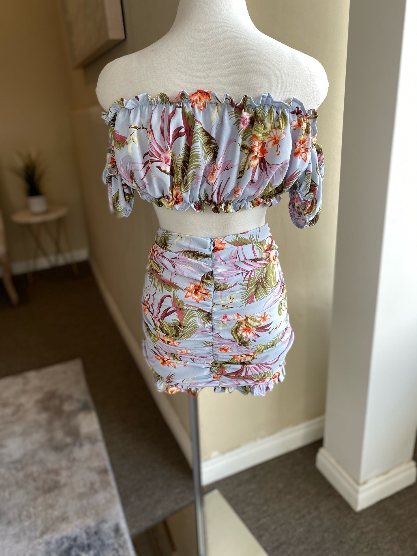 Floral Scrunge Skirt Set FINAL SALE