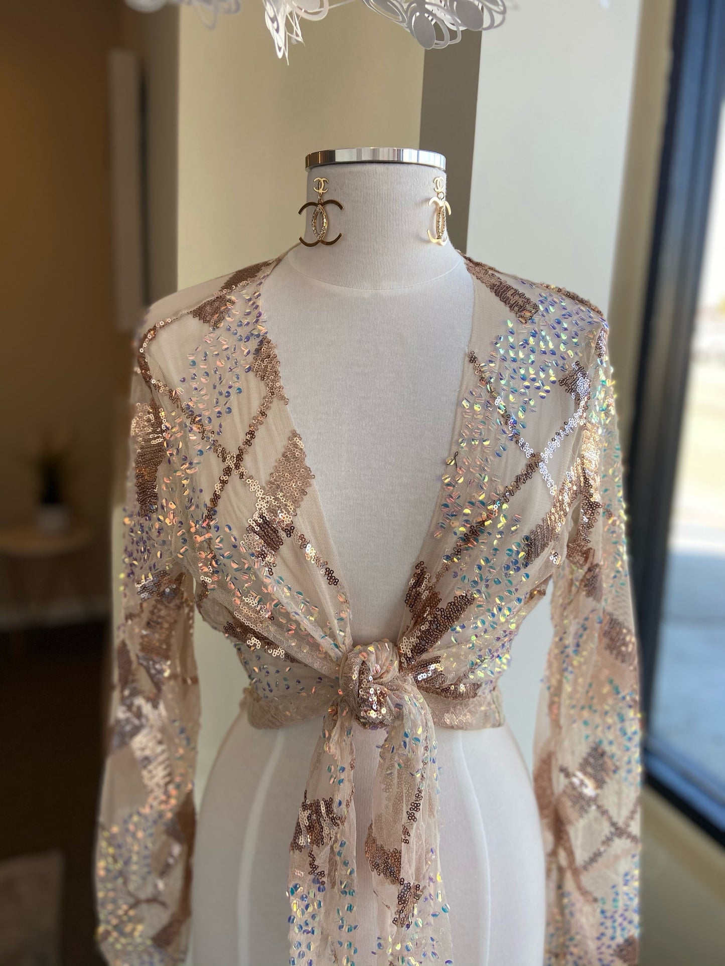 Sequin Tye Top