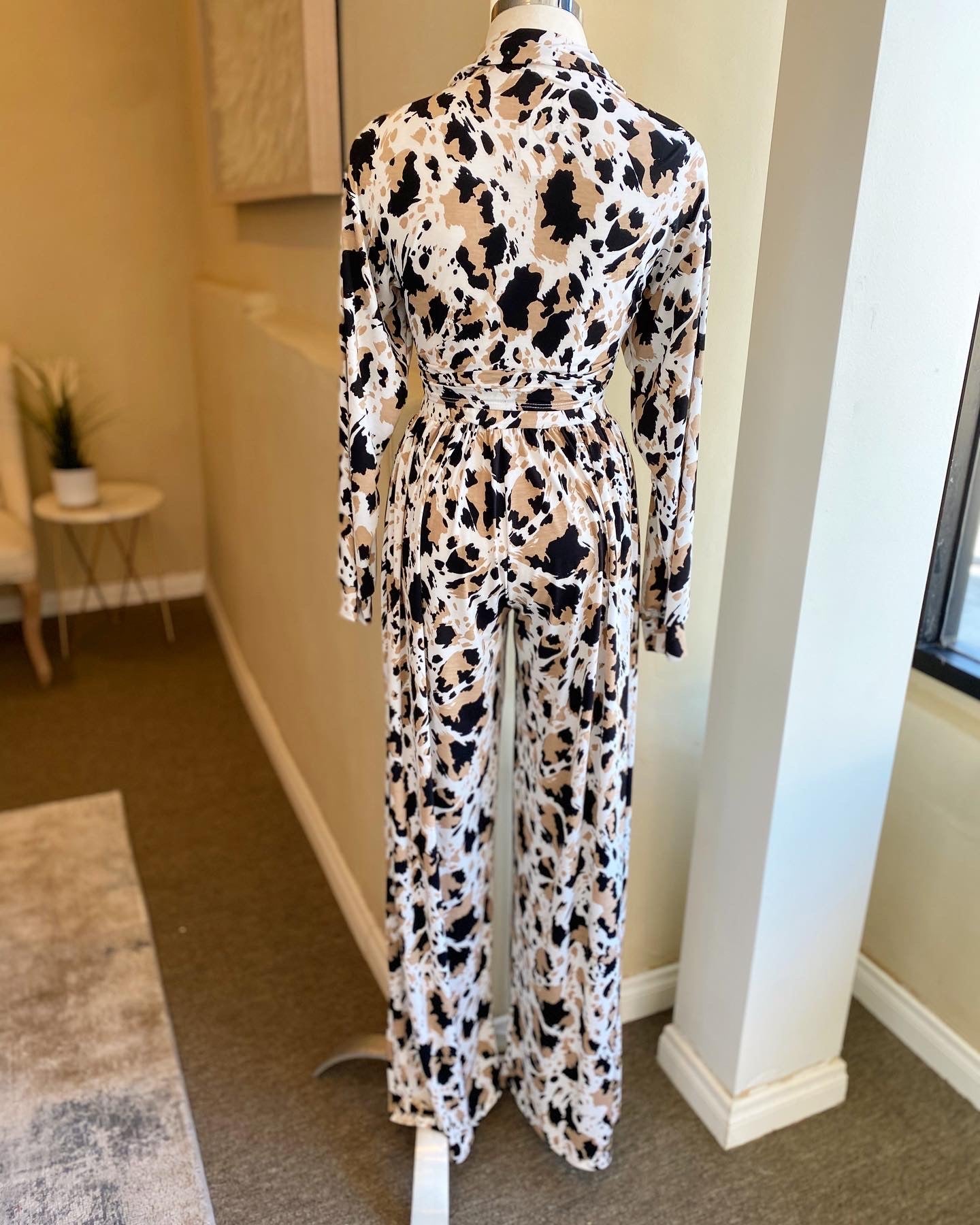 Front Tye Printed Wide Leg Set