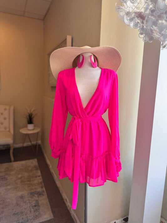 Deep V Tye Mini Dress