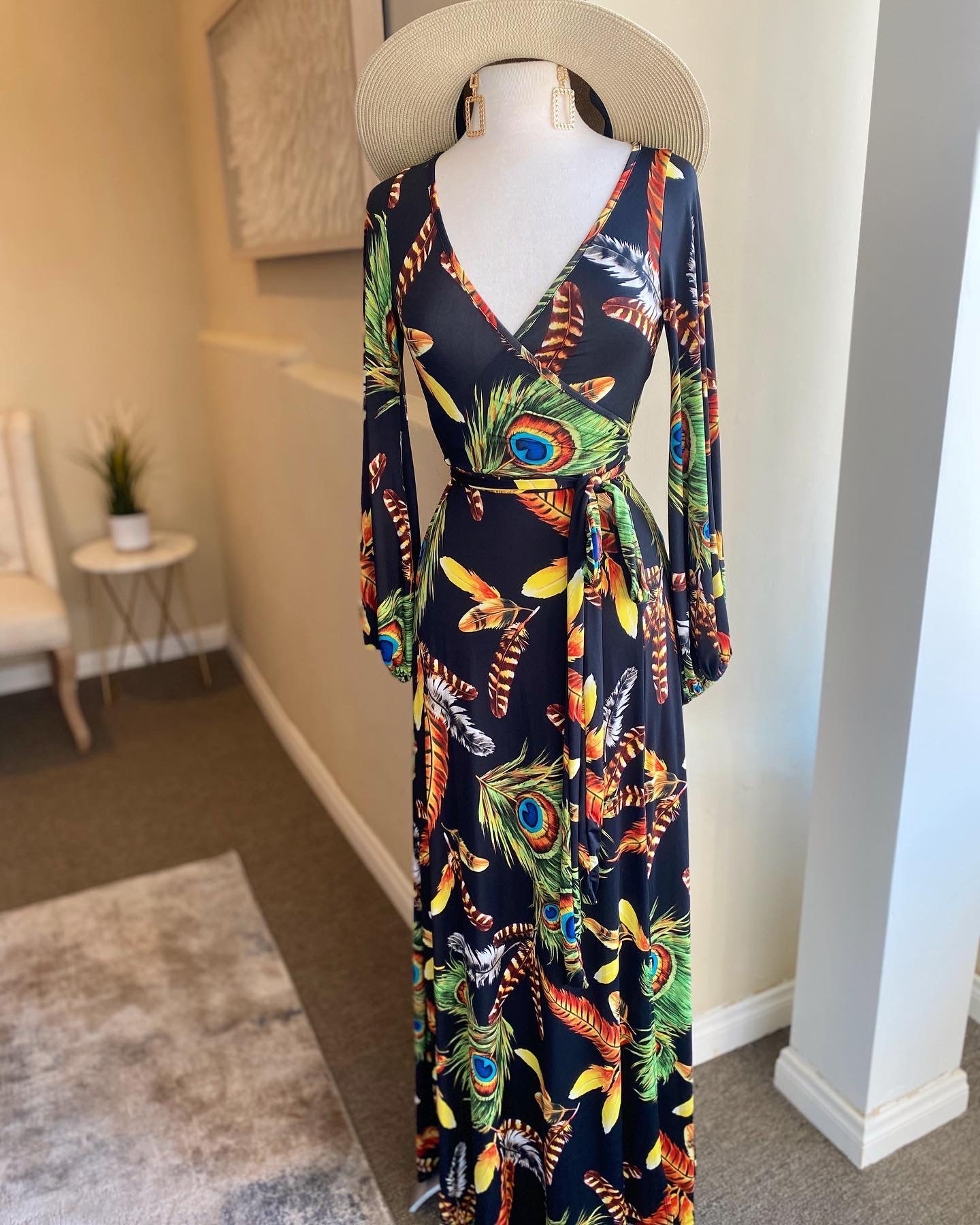 Venechia Belt Slit Long Dress