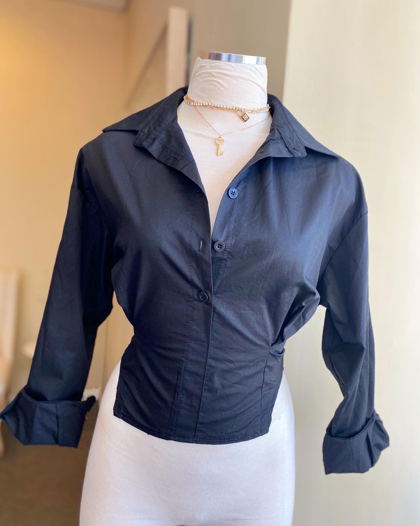 Crop Button Up Shirt