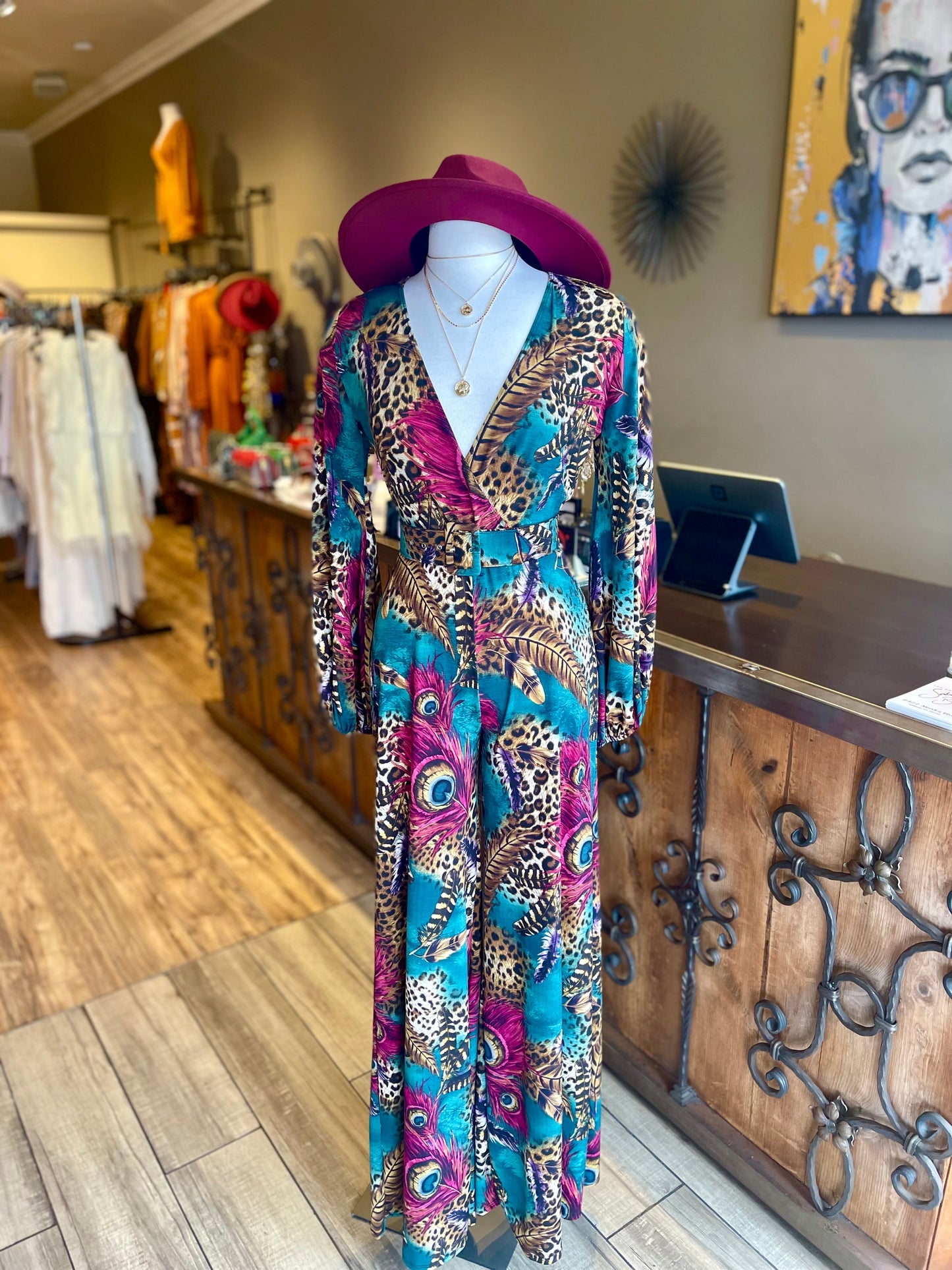 Bulgari Print Deep V Neck Jumpsuit