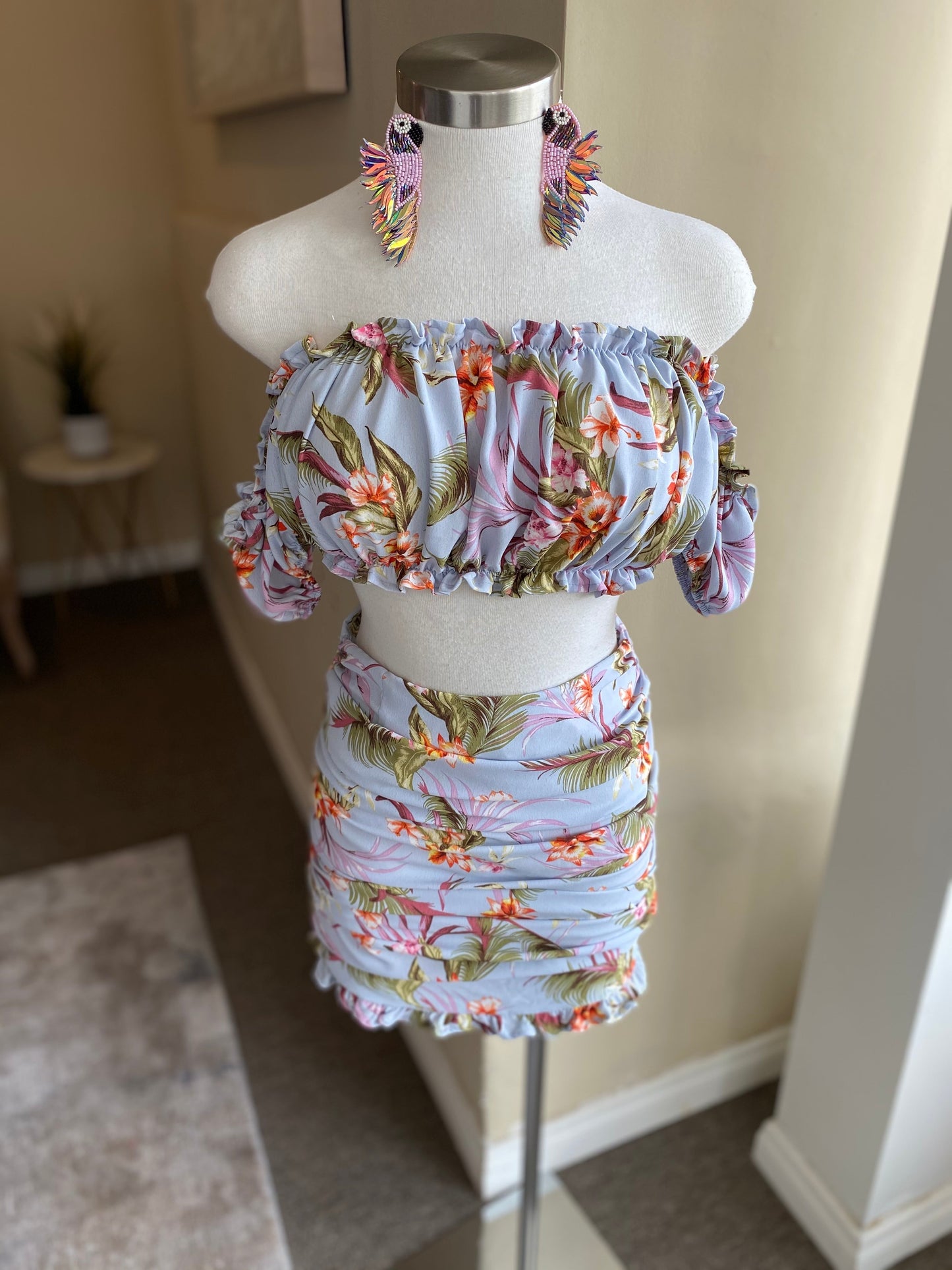 Floral Scrunge Skirt Set FINAL SALE