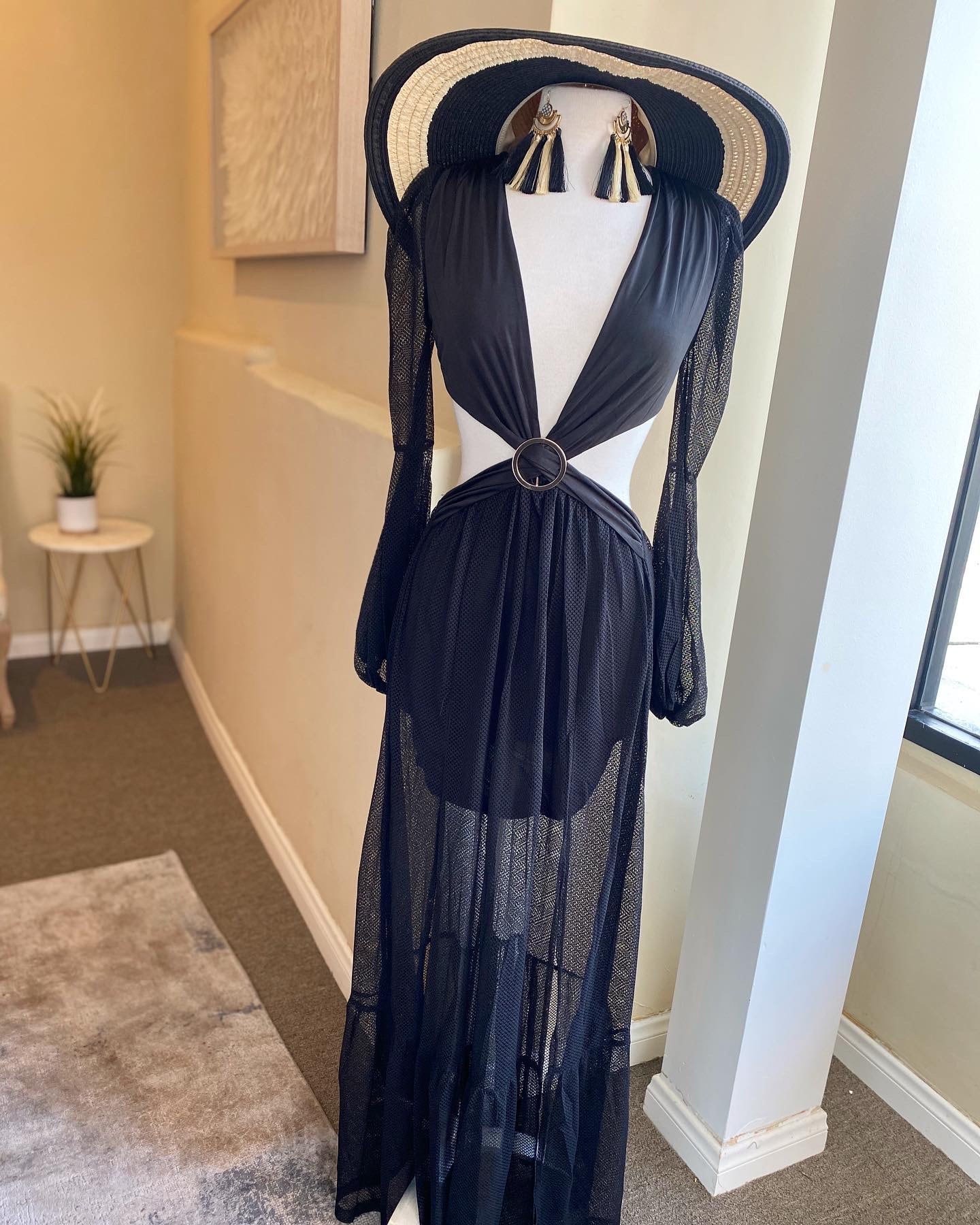 Sheer Bottom Maxi Dress FS