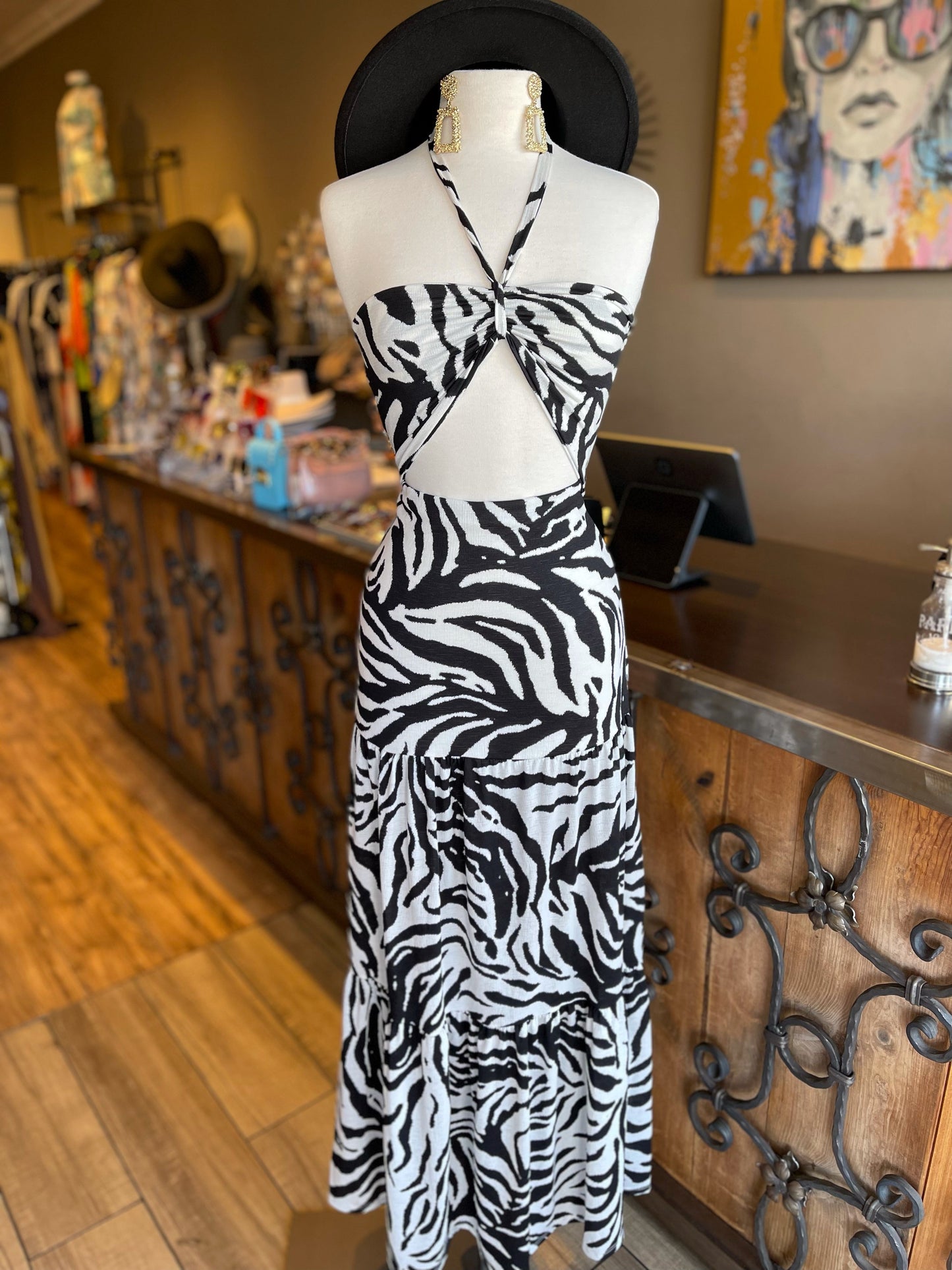 O/S Front Tye Maxi Dress