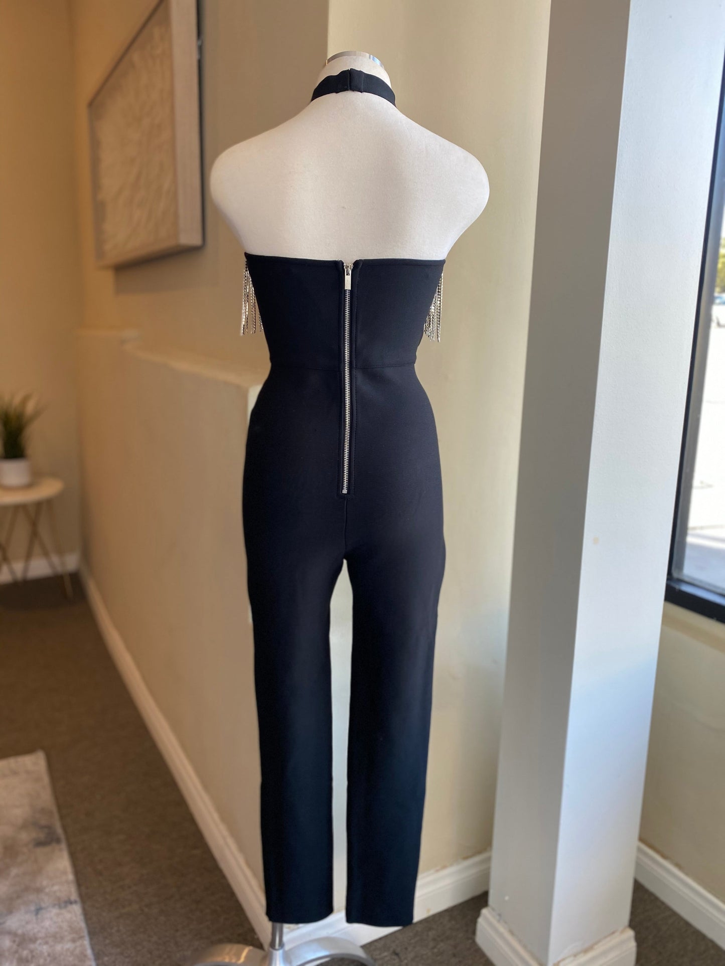Rhinestone Vcut Bandage Jumper