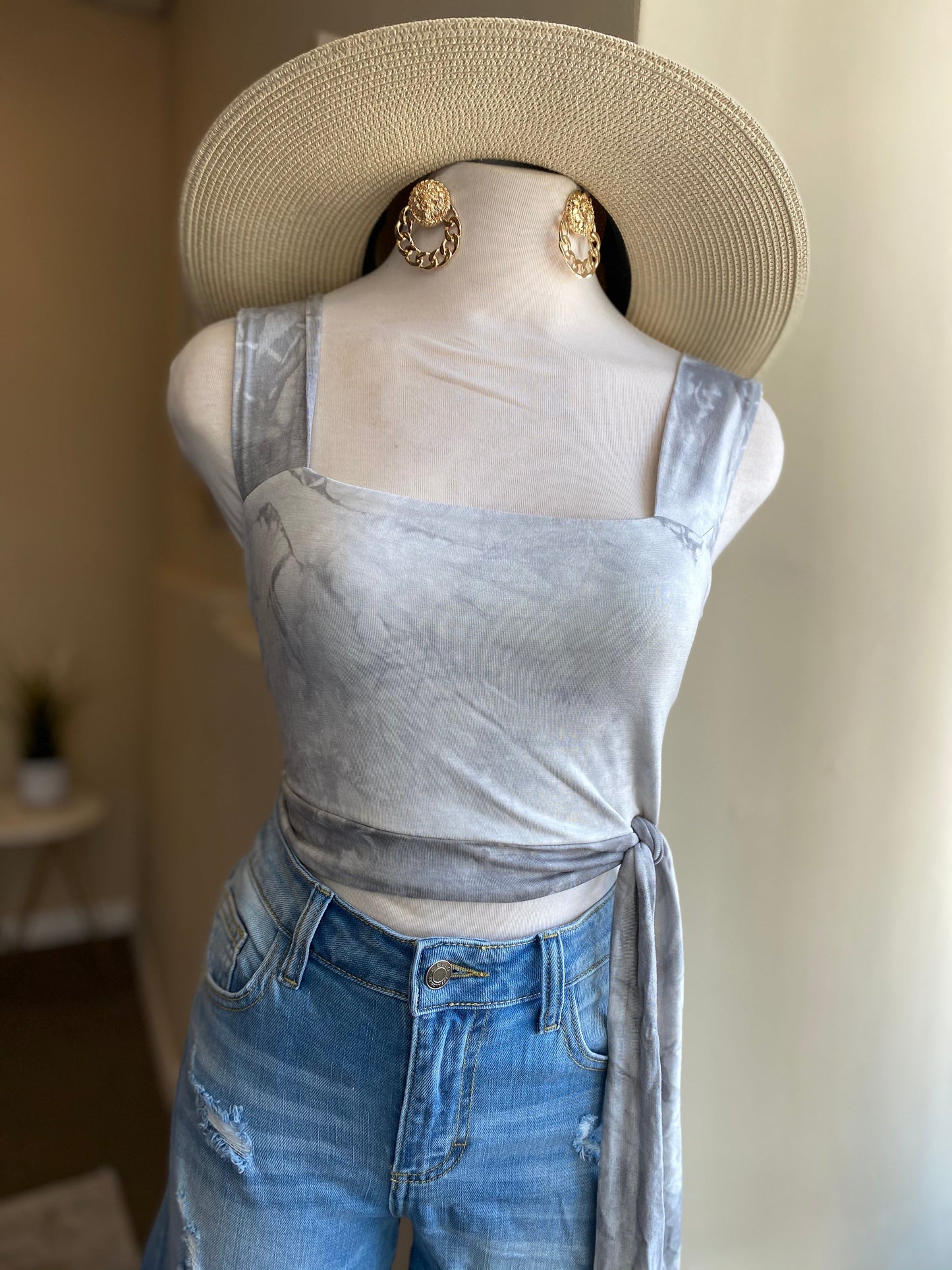 Side Tye Crop Tank Top