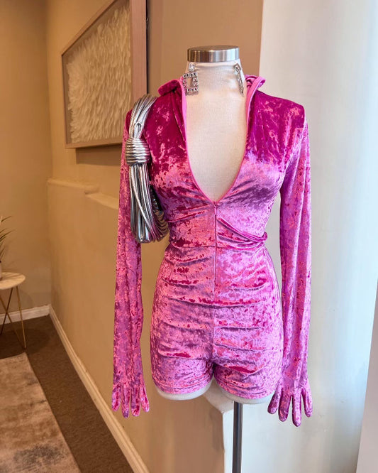 Velvet Long Sleeve Romper