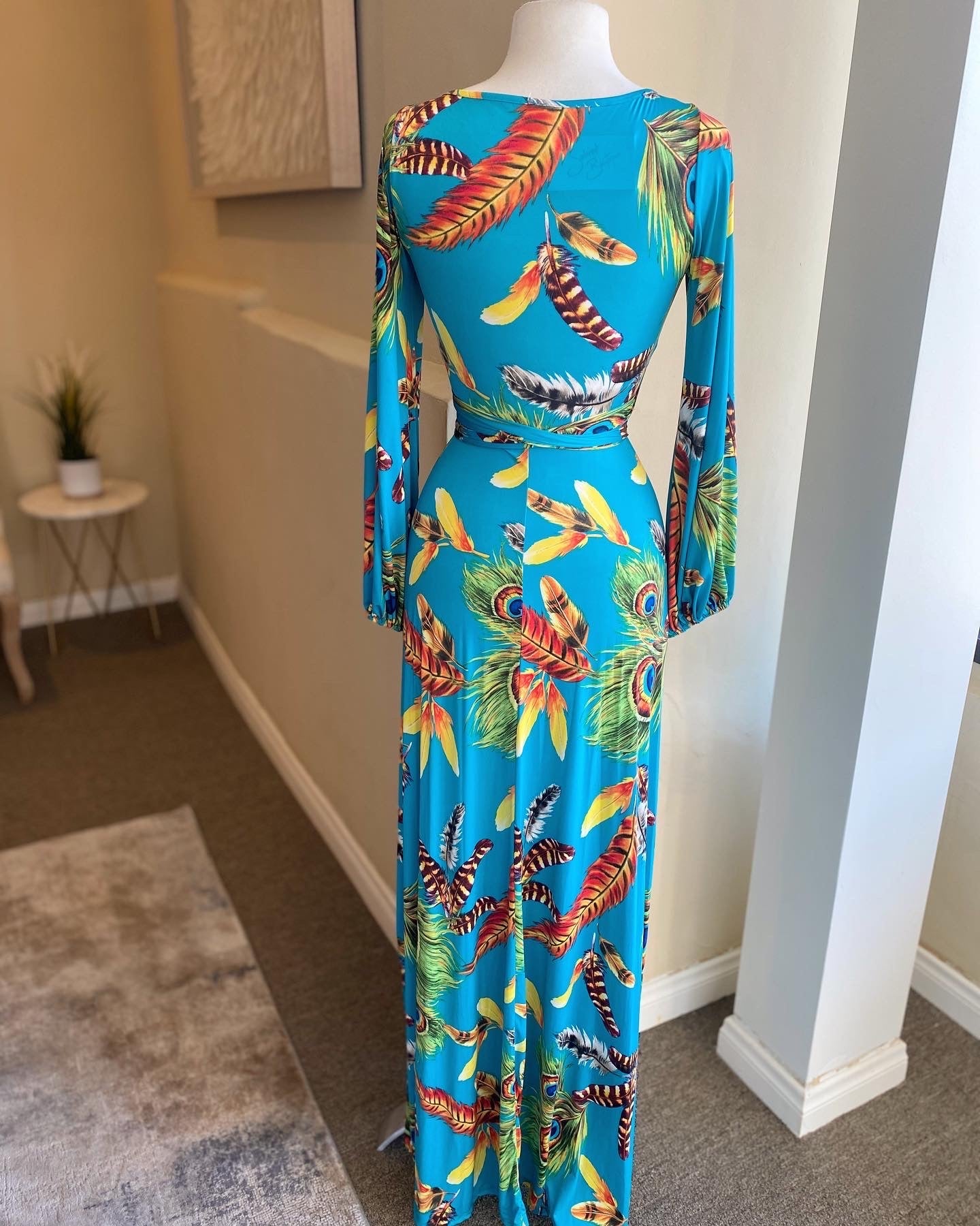 Venechia Belt Slit Long Dress