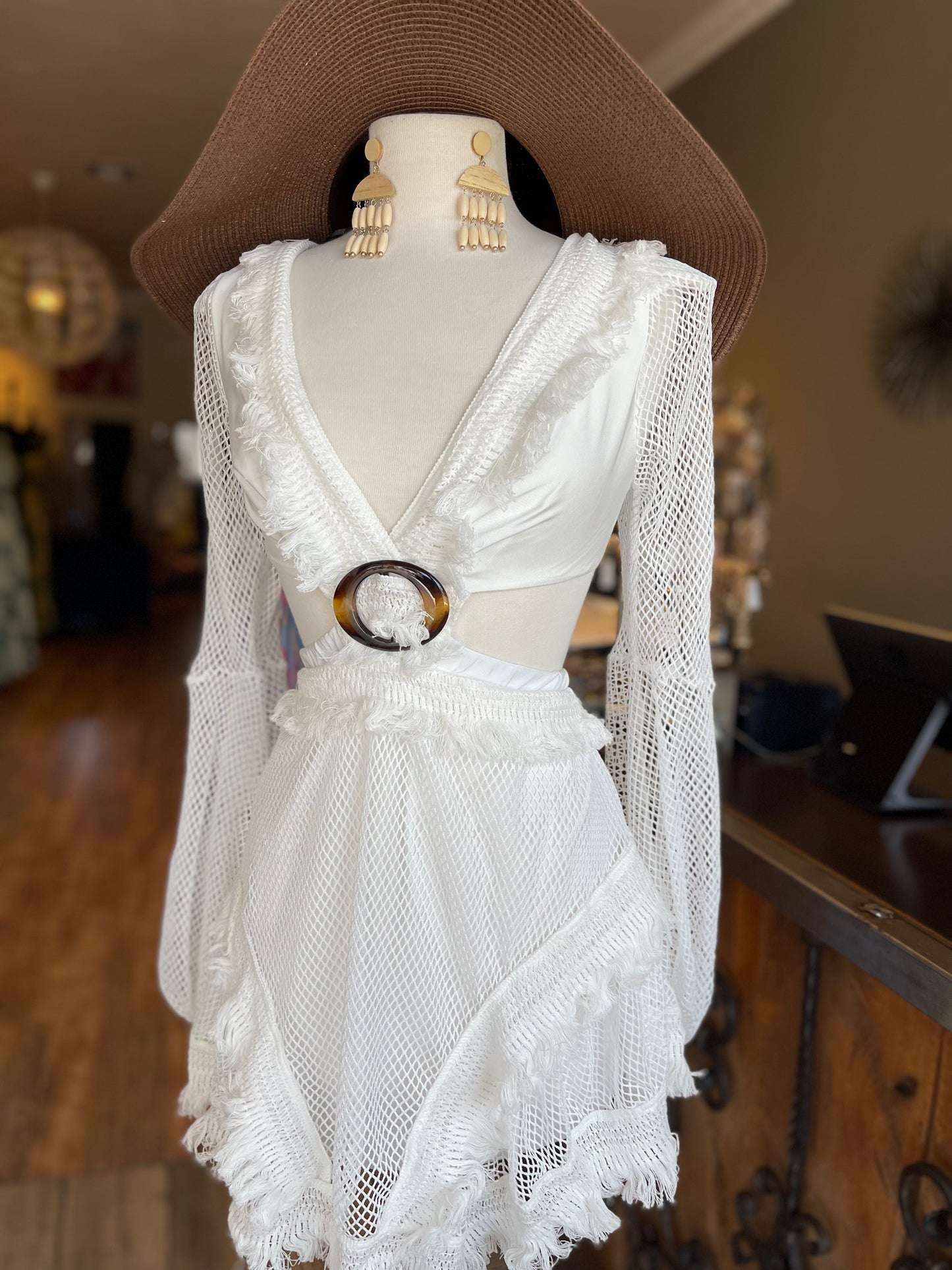 Cutout Crochet Lace Back Dress