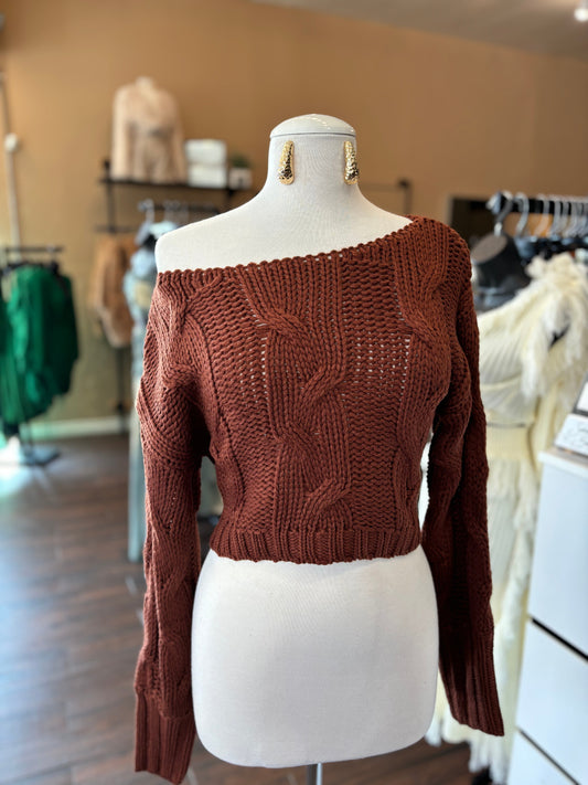 Cable Knit Crop Sweater