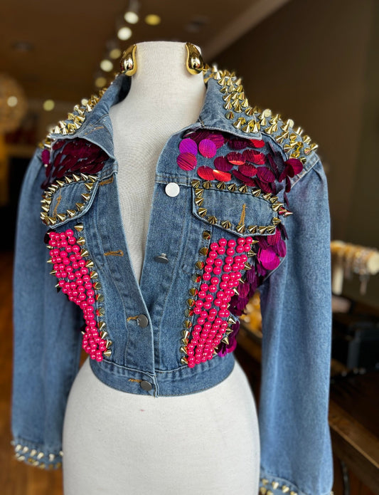Denim Studded Jacket