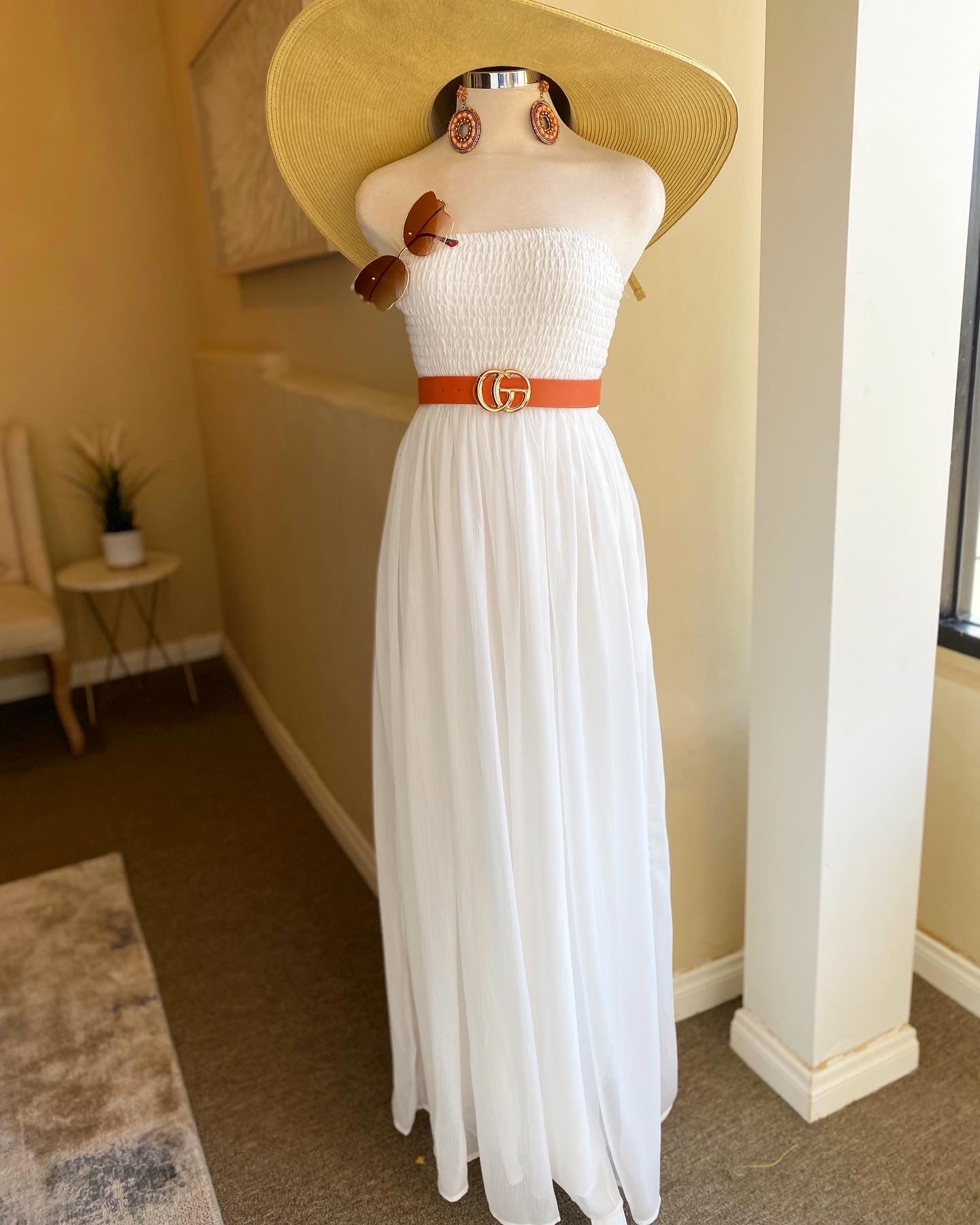 Tube Wide Leg Yoru Chiffon Jumpsuit