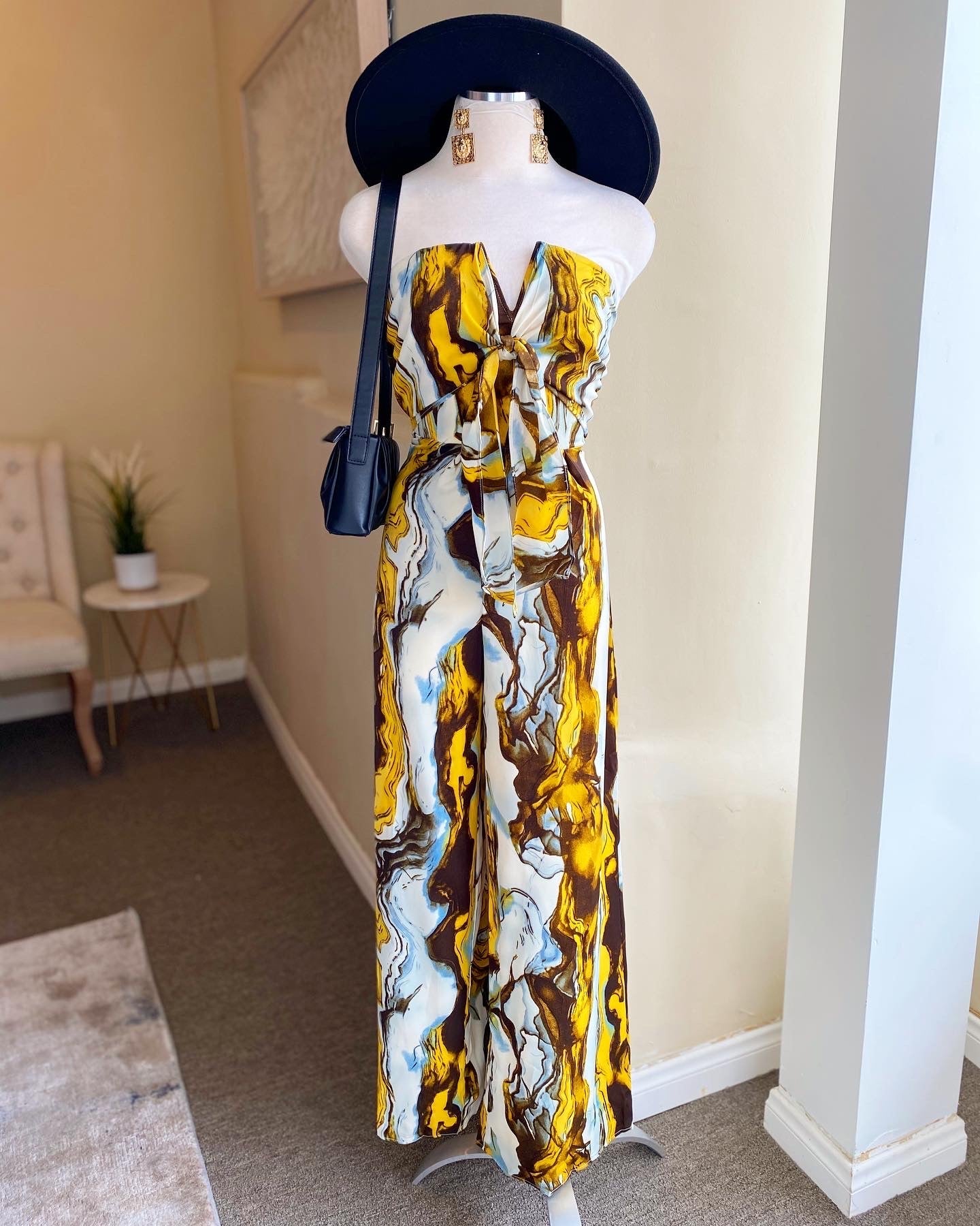 Tube Tye Chest Center Zipper Jumpsuit FINAL SALE