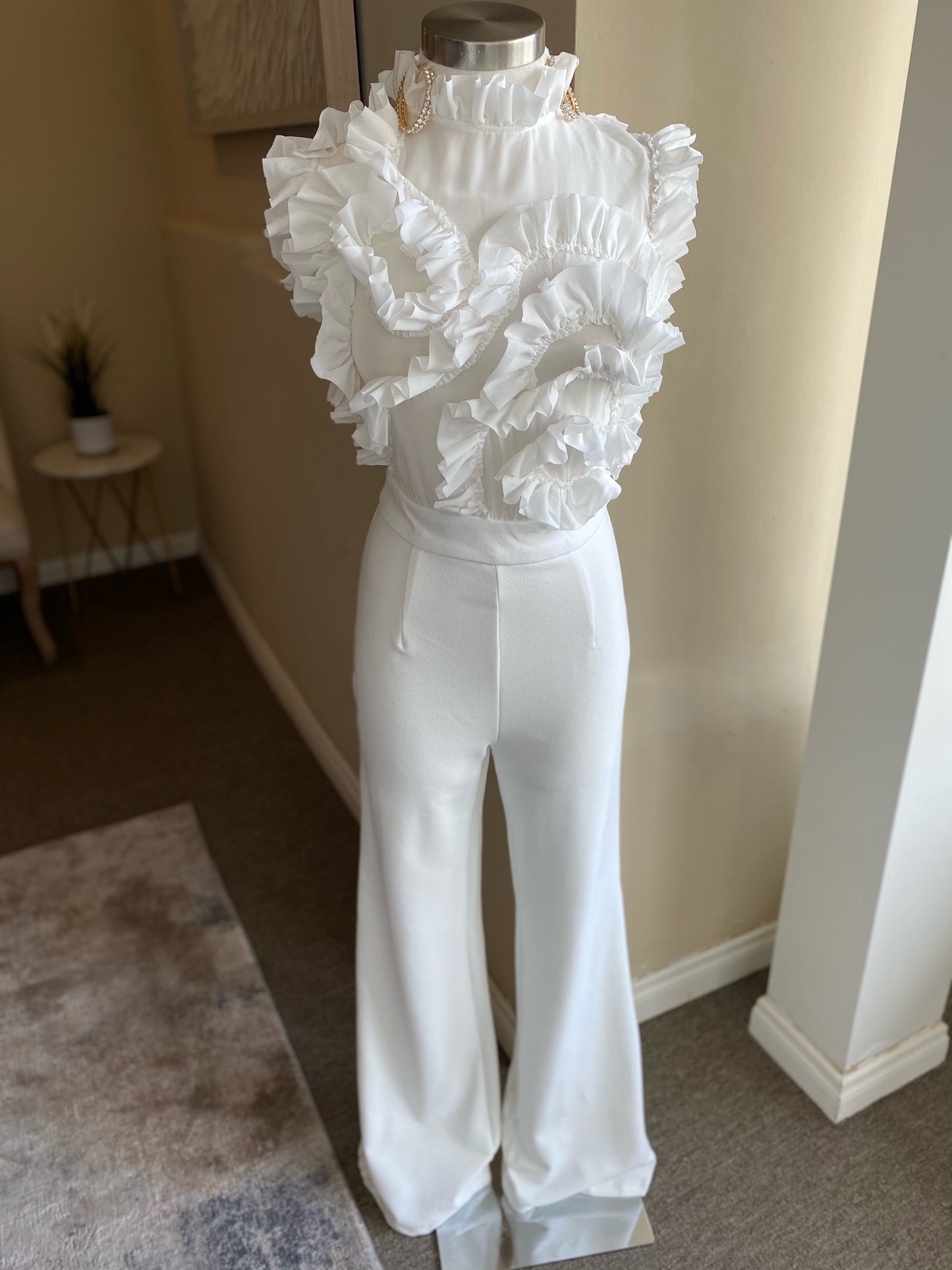 Sheer Ruffle Top Jumper