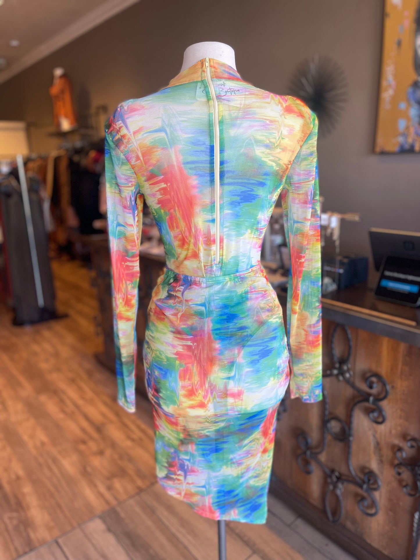 Mock Neck Bodysuit W Wrap Skirt