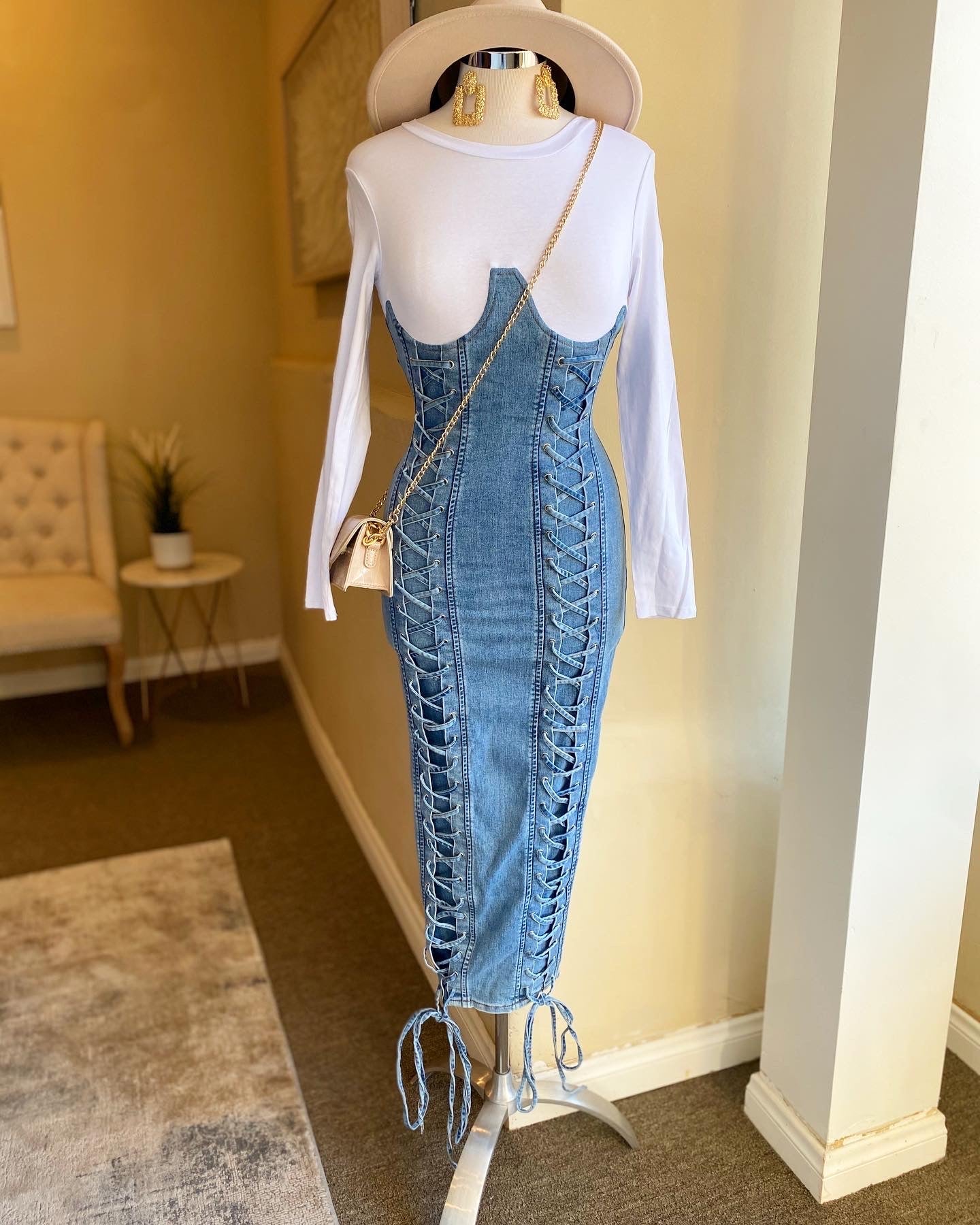 Jean Lace Dress FINAL SALE