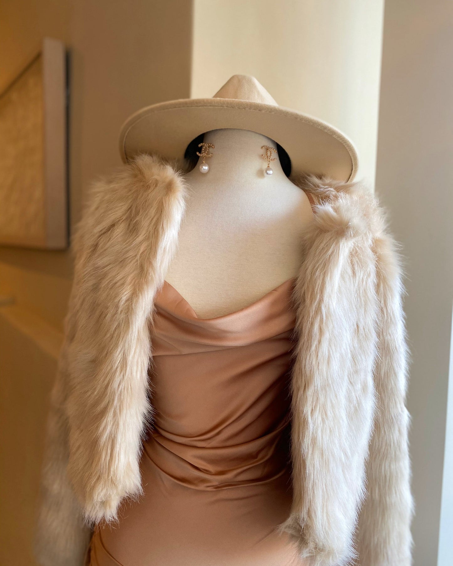 Crop Fuzzy Fur Coat