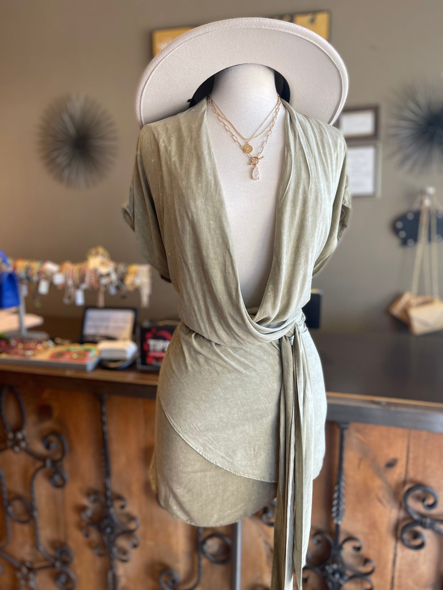 Overlap Draped Dress