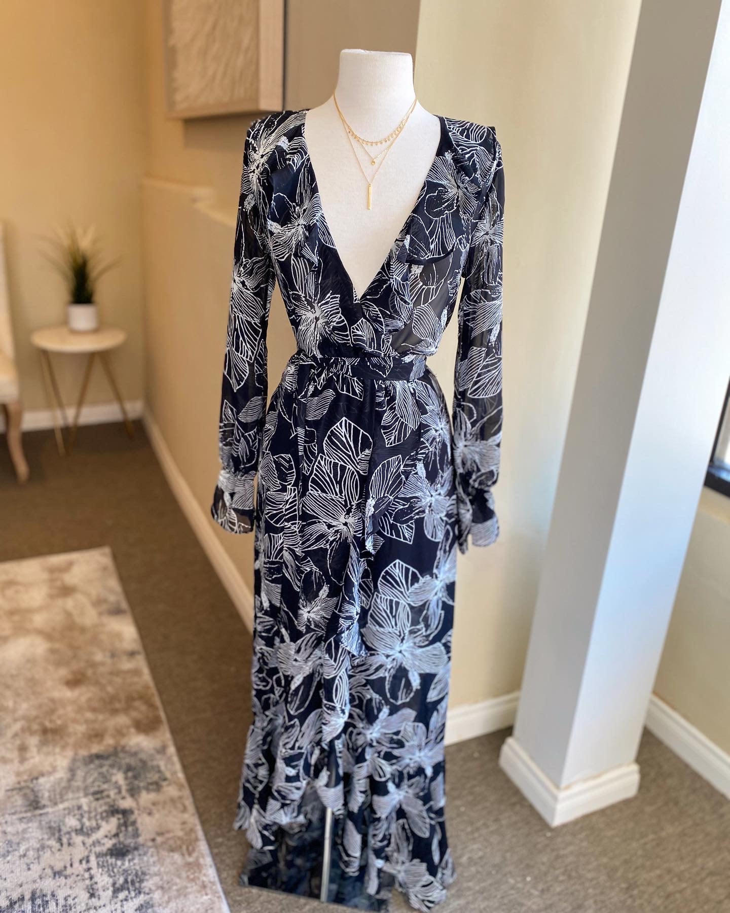Floral Ruffle Long Dress