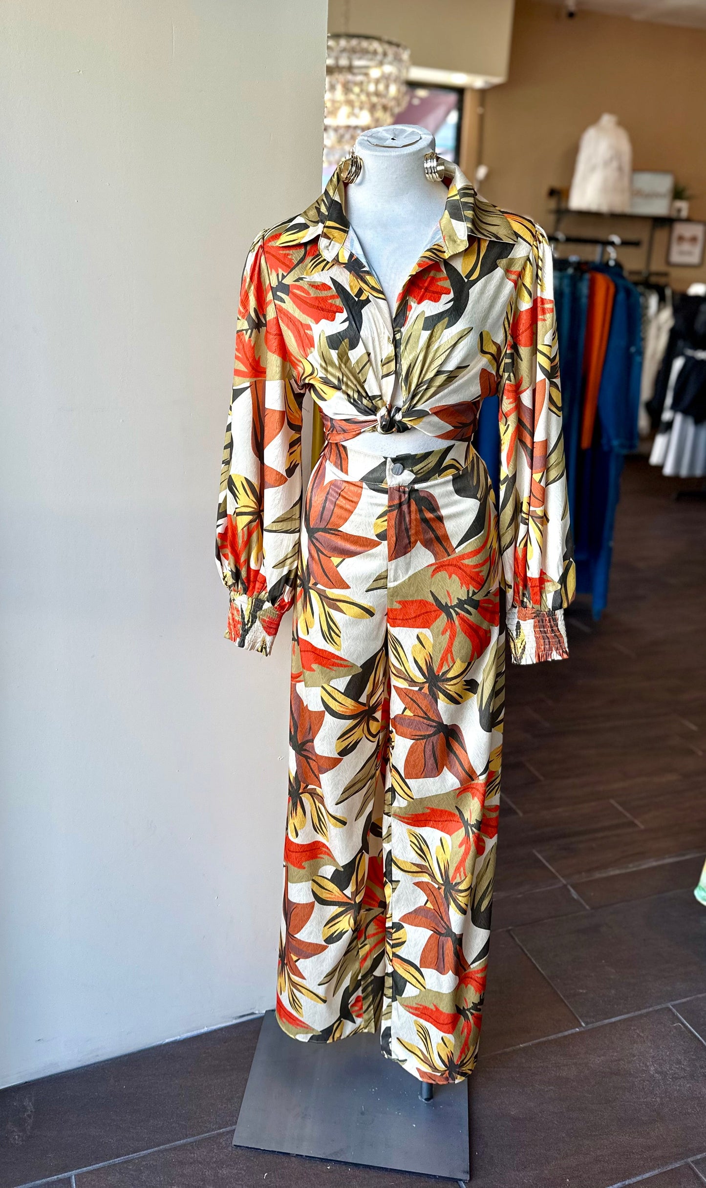 Leafy Shirt And Pants Set