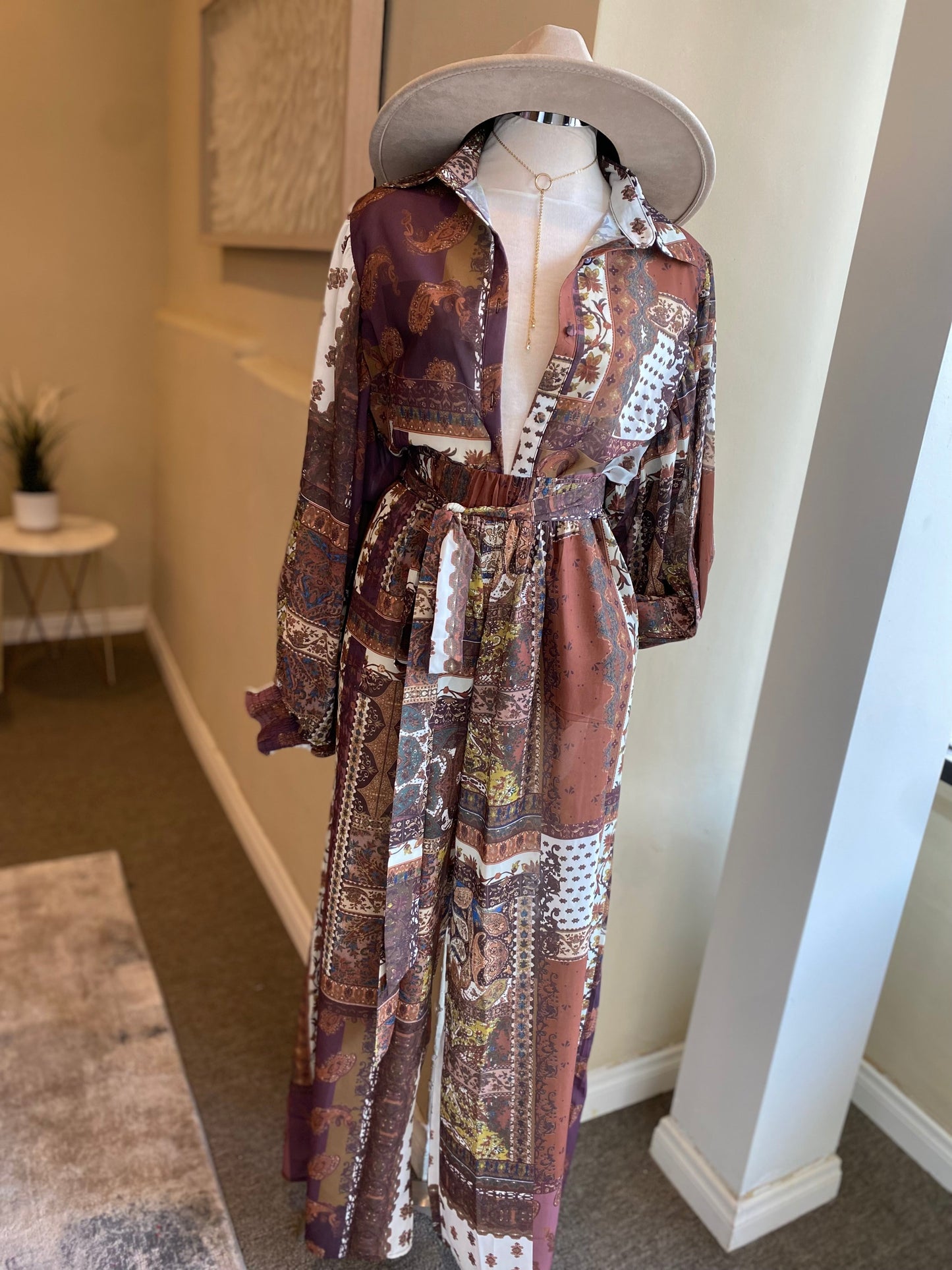 Wide Sleeve Shirt and Wide Leg Set