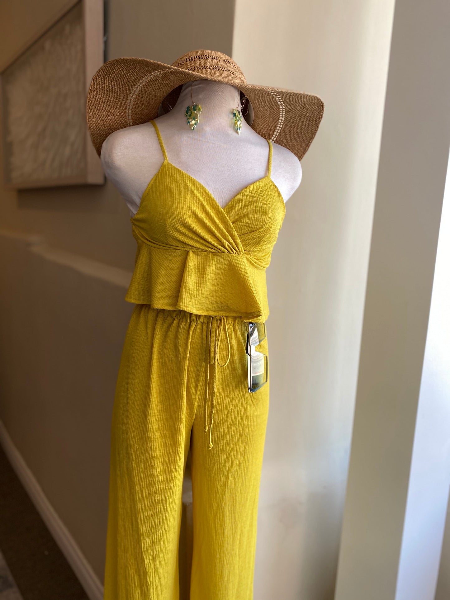 Ruffle Crop Top Pants Set FS