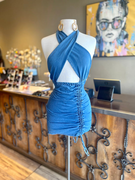Denim Halter Neck Mini FINAL SALE