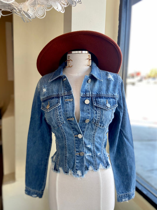 Distressed Crop Jacket
