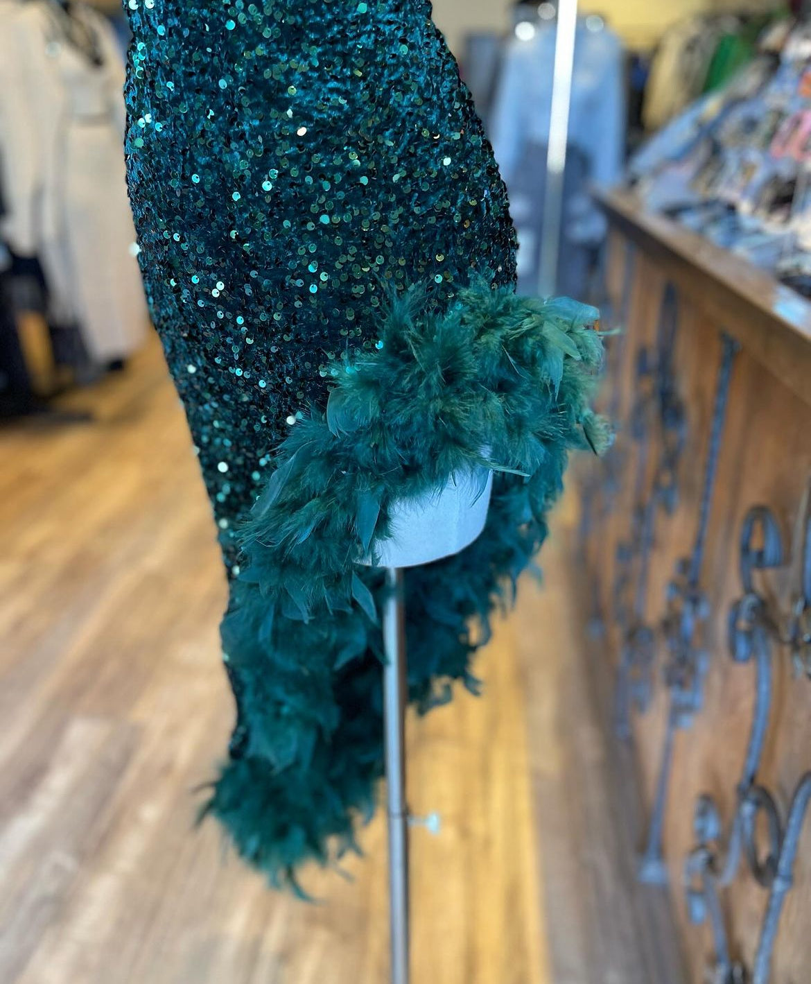 O/S Sparkle Feather Dress