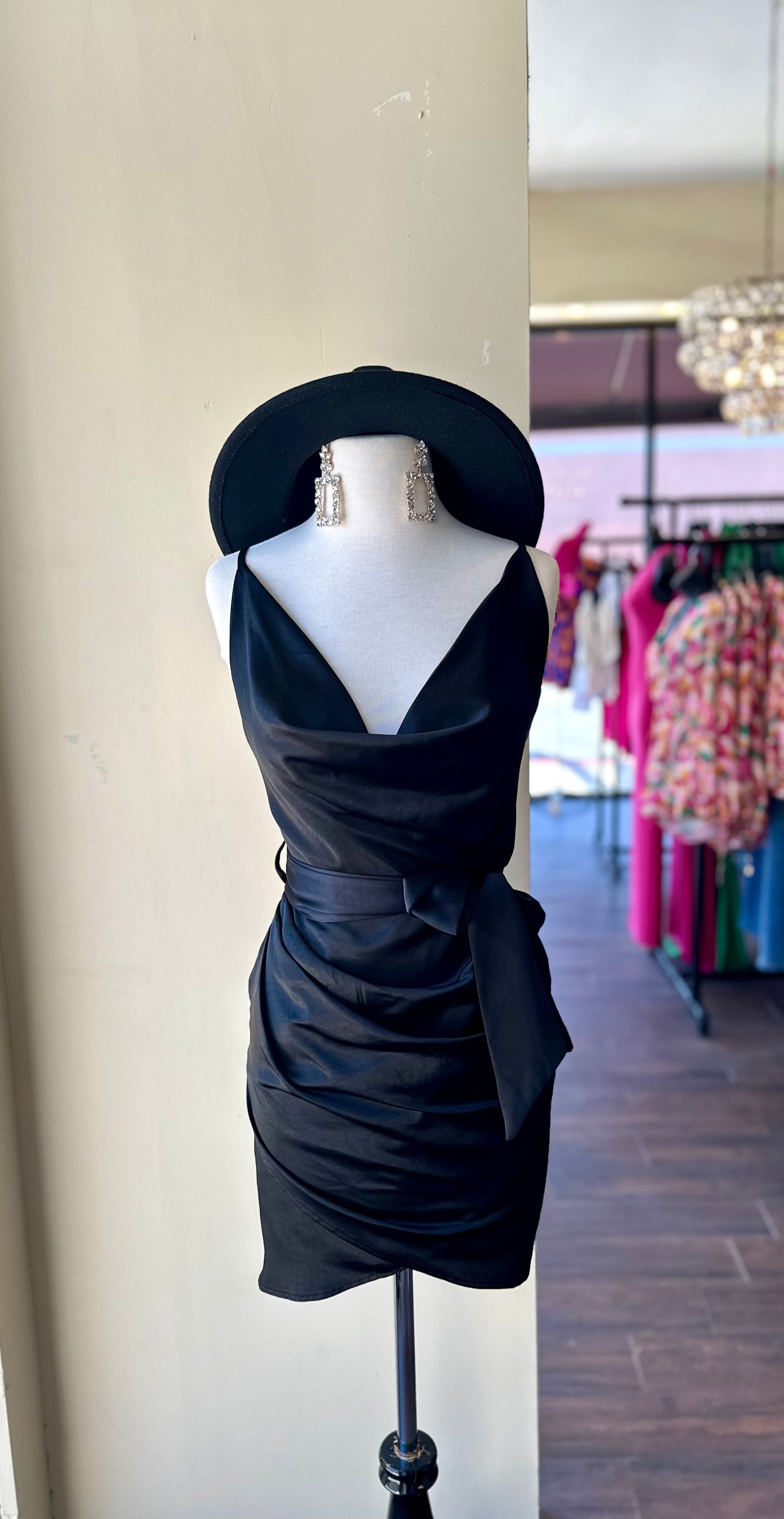 cowl neck bodycon mini dress Lovskoo Women's Sequin Halter Bodycon Mini Dress Backless Cowl Neck Short Dress Open Back Cocktail Party Gown Black, Size: Large