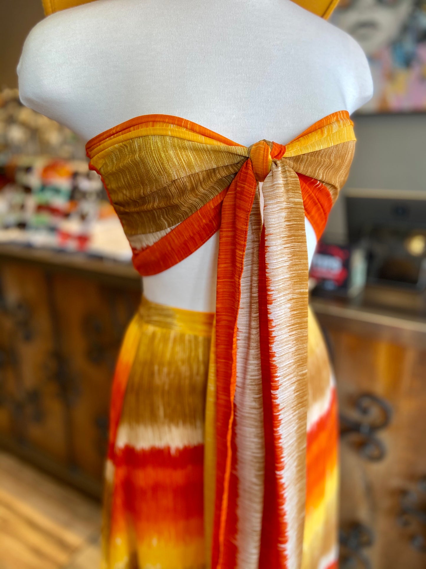 Tie Front Top Wide Pants Set