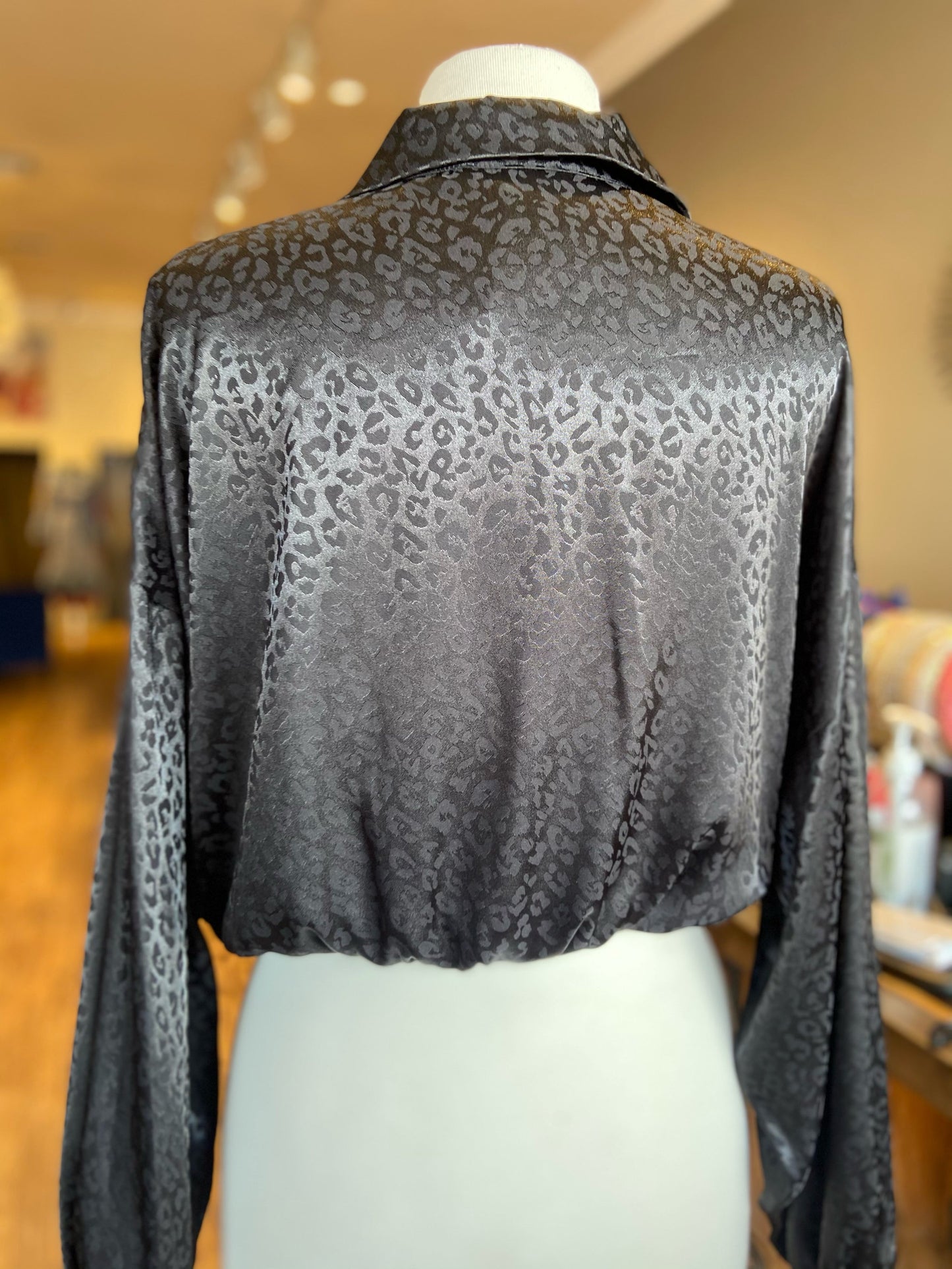 Satin Animal Print Top
