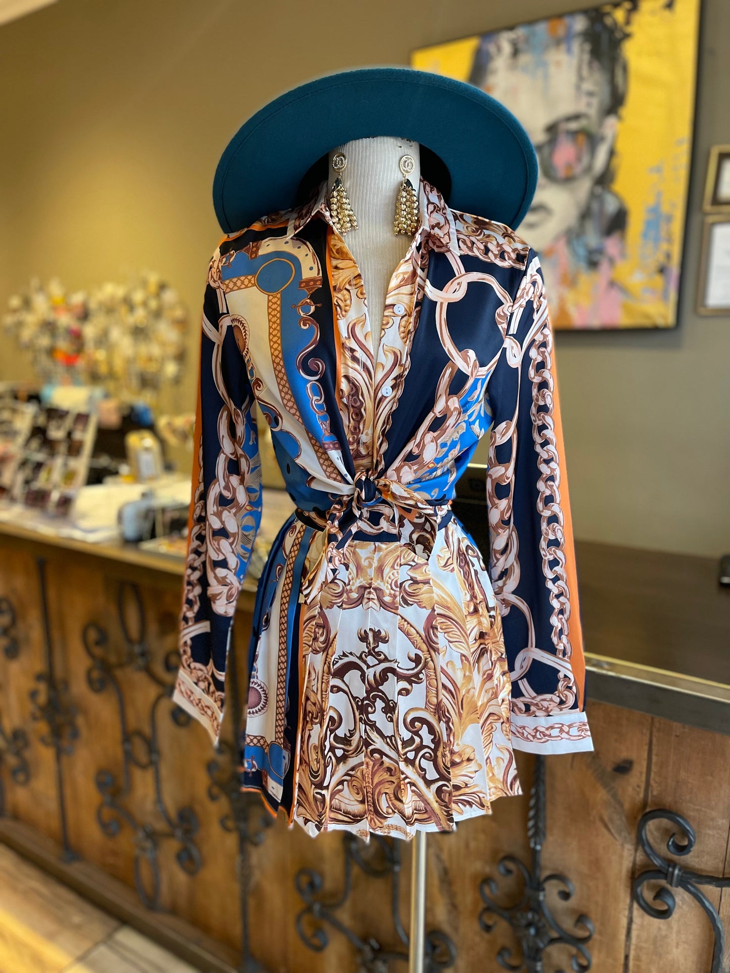 Satin Printed Skirt Set
