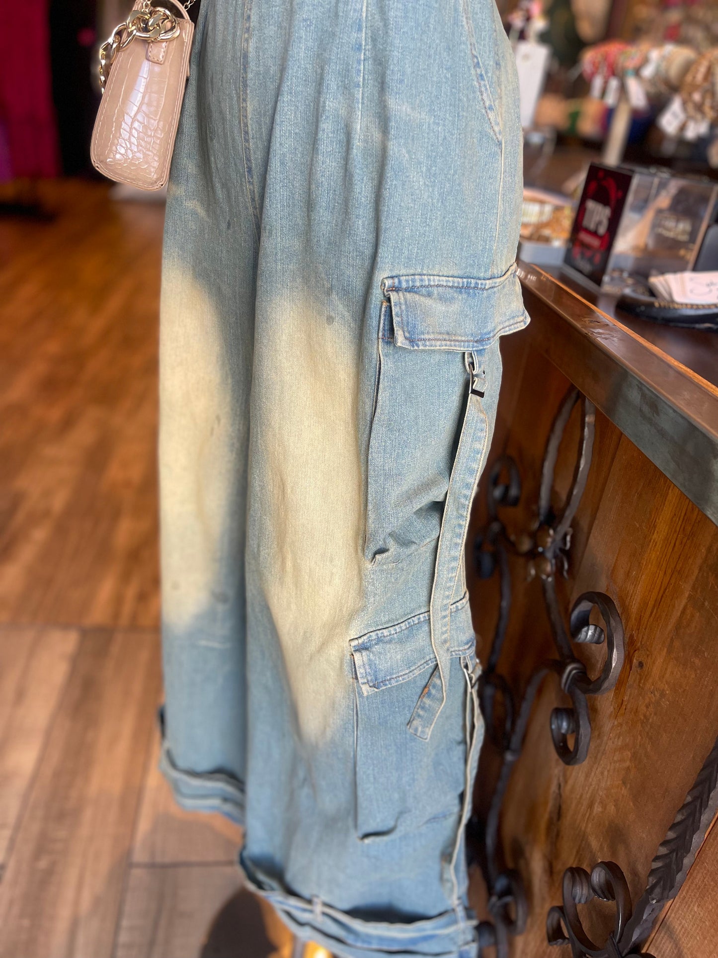 Thin Strap Cargo Jumpsuit