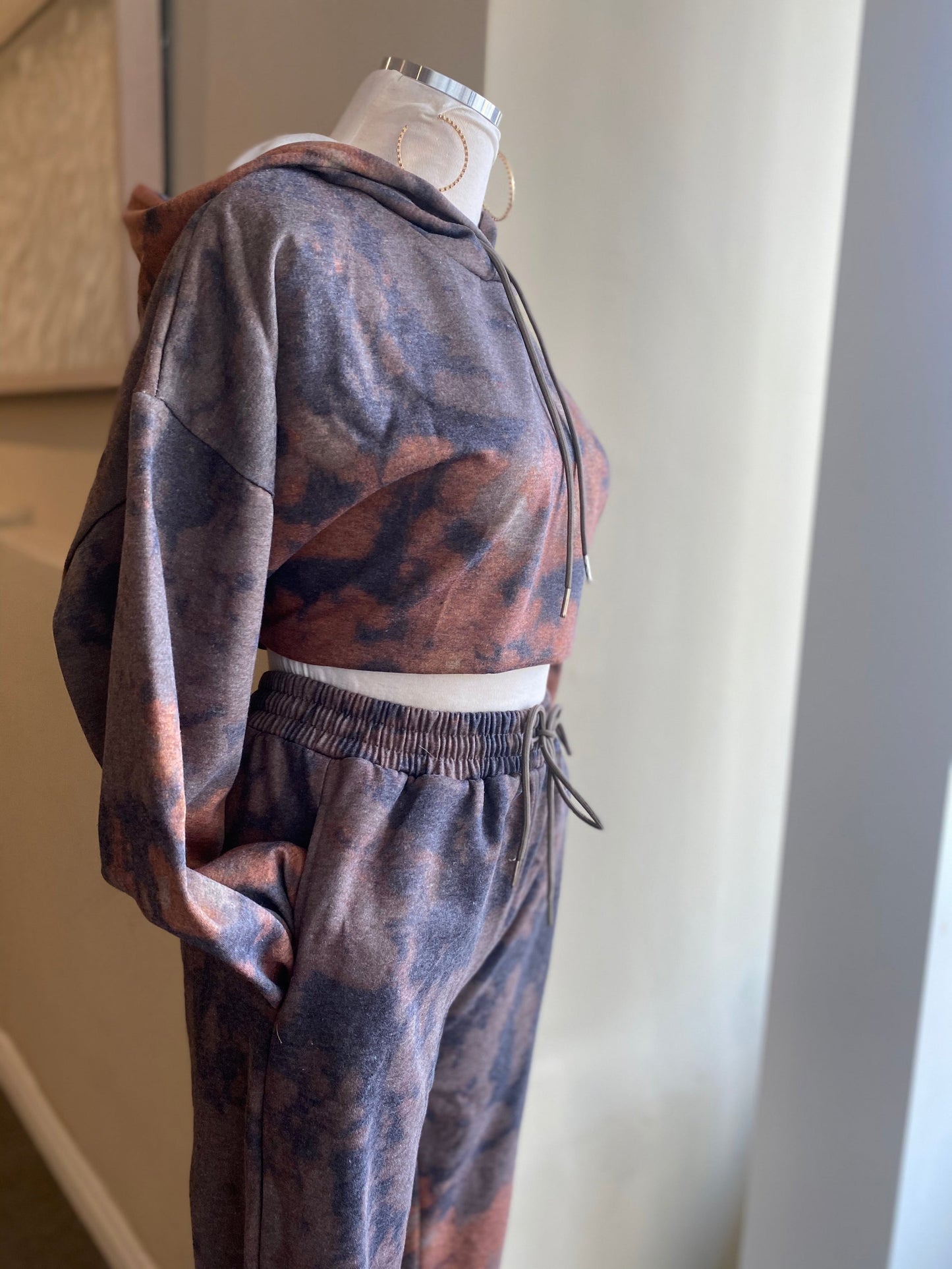 Brown Tie Dye Jogger Set