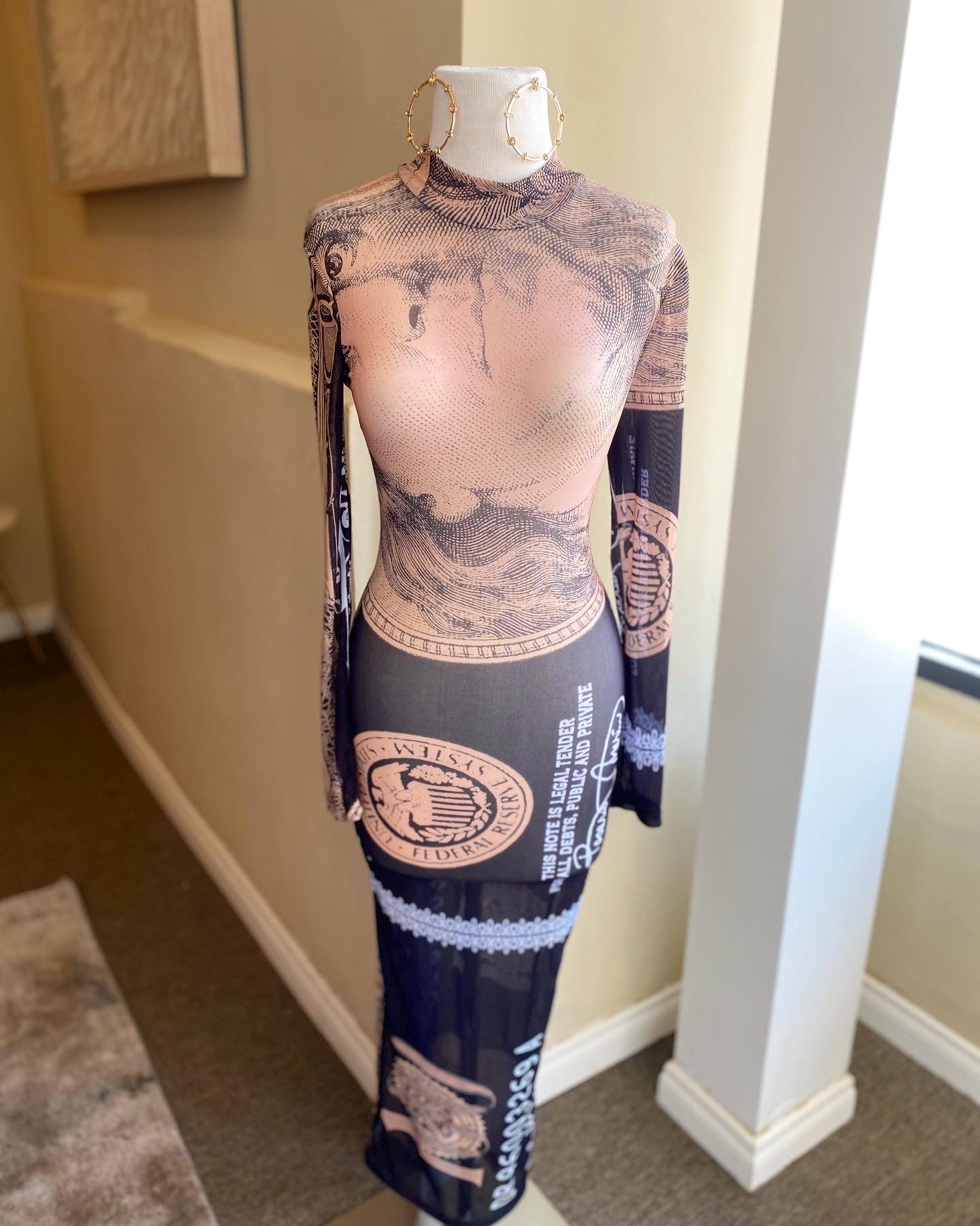 Money Sheer Midi Dress
