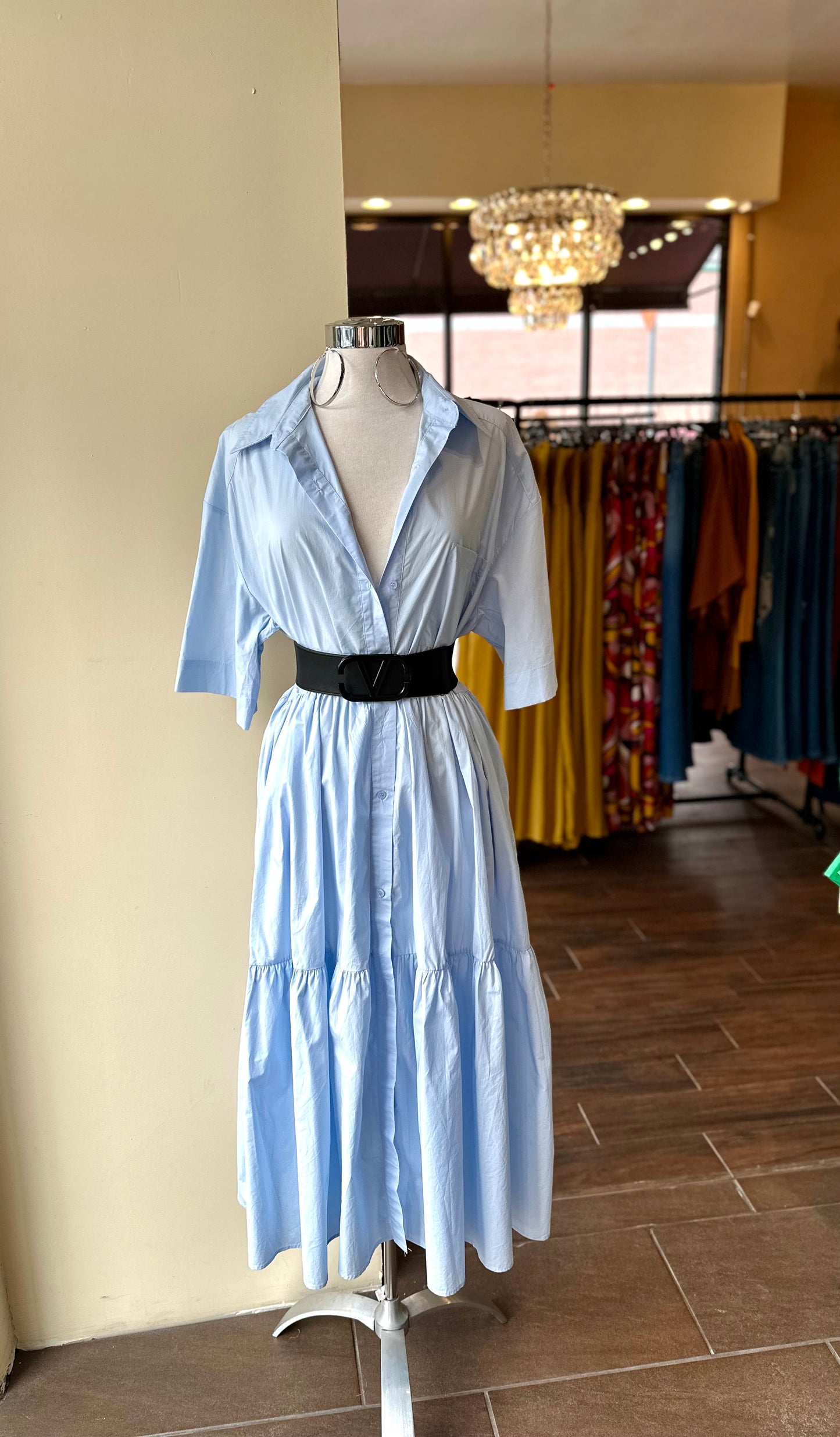 Tiered Shirt Dress