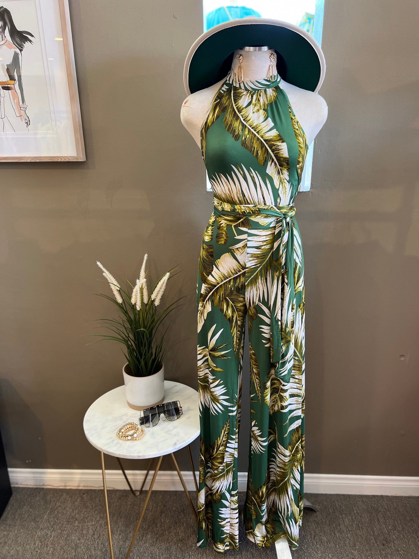 Halter Neck Wide Leg Jumpsuit