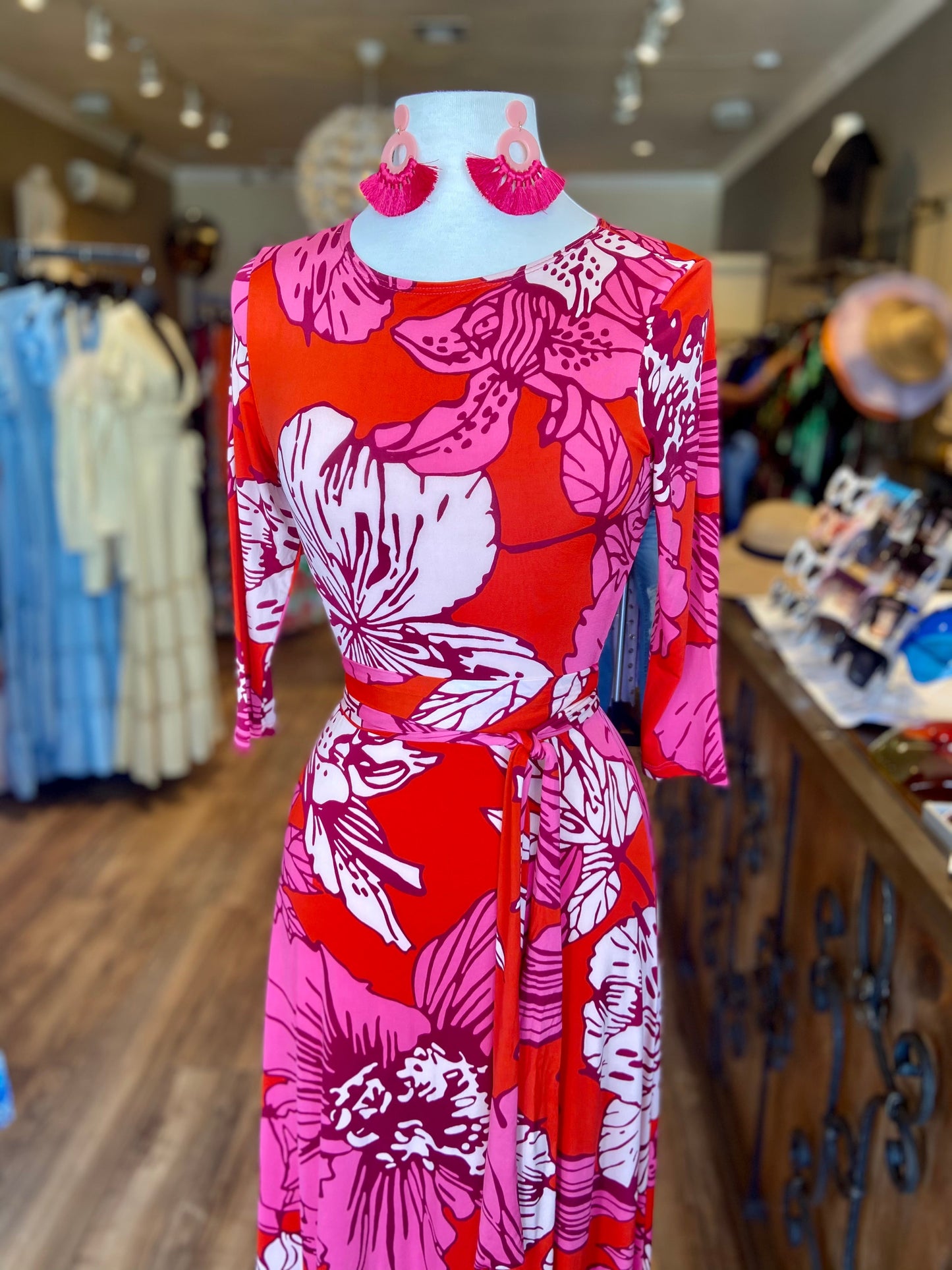 Venechia Print Long Flair Dress FS