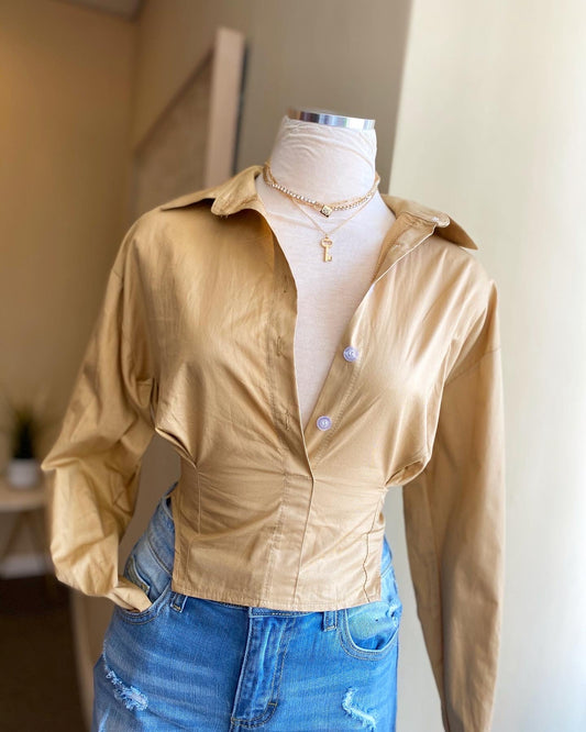 Crop Button Up Shirt